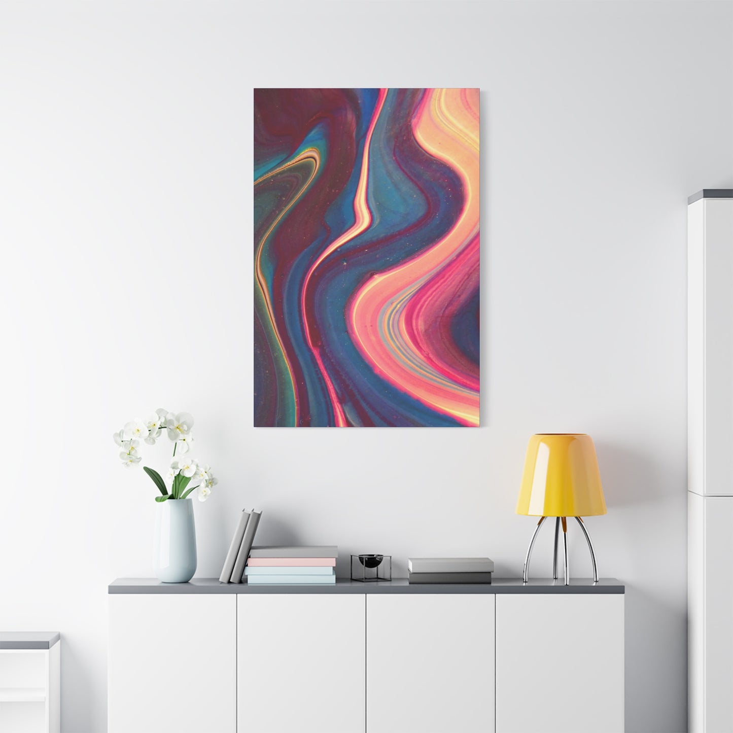 ‘ABSTRACT’ Blue Matte Canvas, Stretched, 1.25"