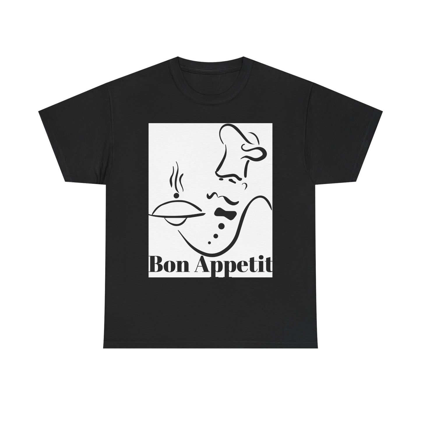 Bon Appetit Chef Unisex Heavy Cotton Tee - Perfect for Food Lovers & Culinary Chefs