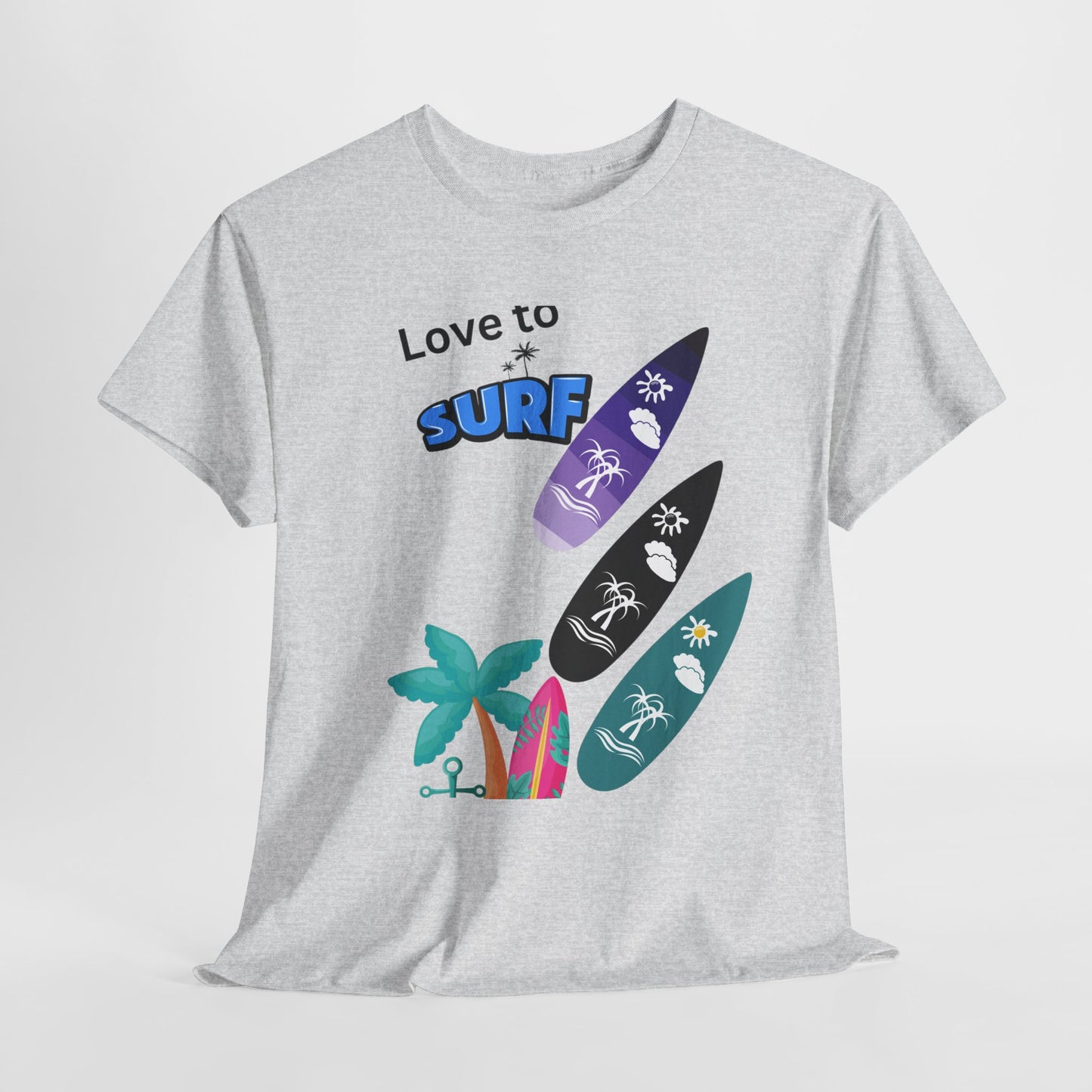 Surf Lover Unisex Heavy Cotton Tee, Beach T-Shirt, Summer Apparel, Gift for Surfers, Casual Wear, Surfing Enthusiast Shirt