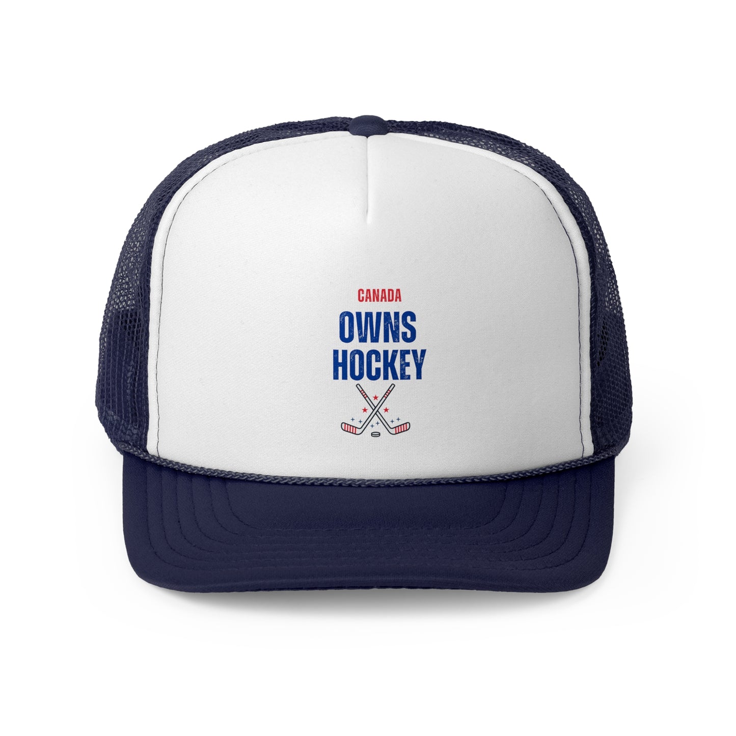 Canada Owns Hockey Trucker Cap - Sporty & Fun Hat for Hockey Lovers