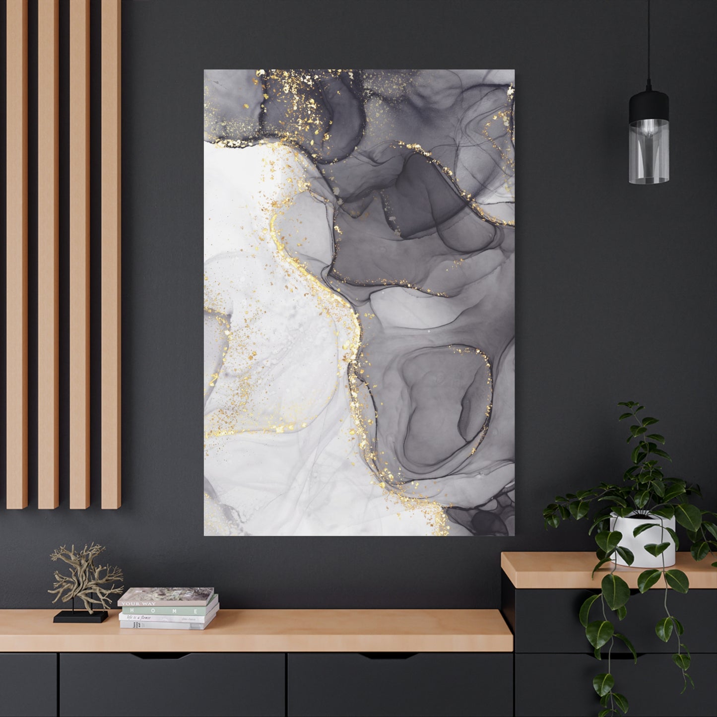 ‘ABSTRACT’ Gray Matte Canvas, Stretched, 1.25"