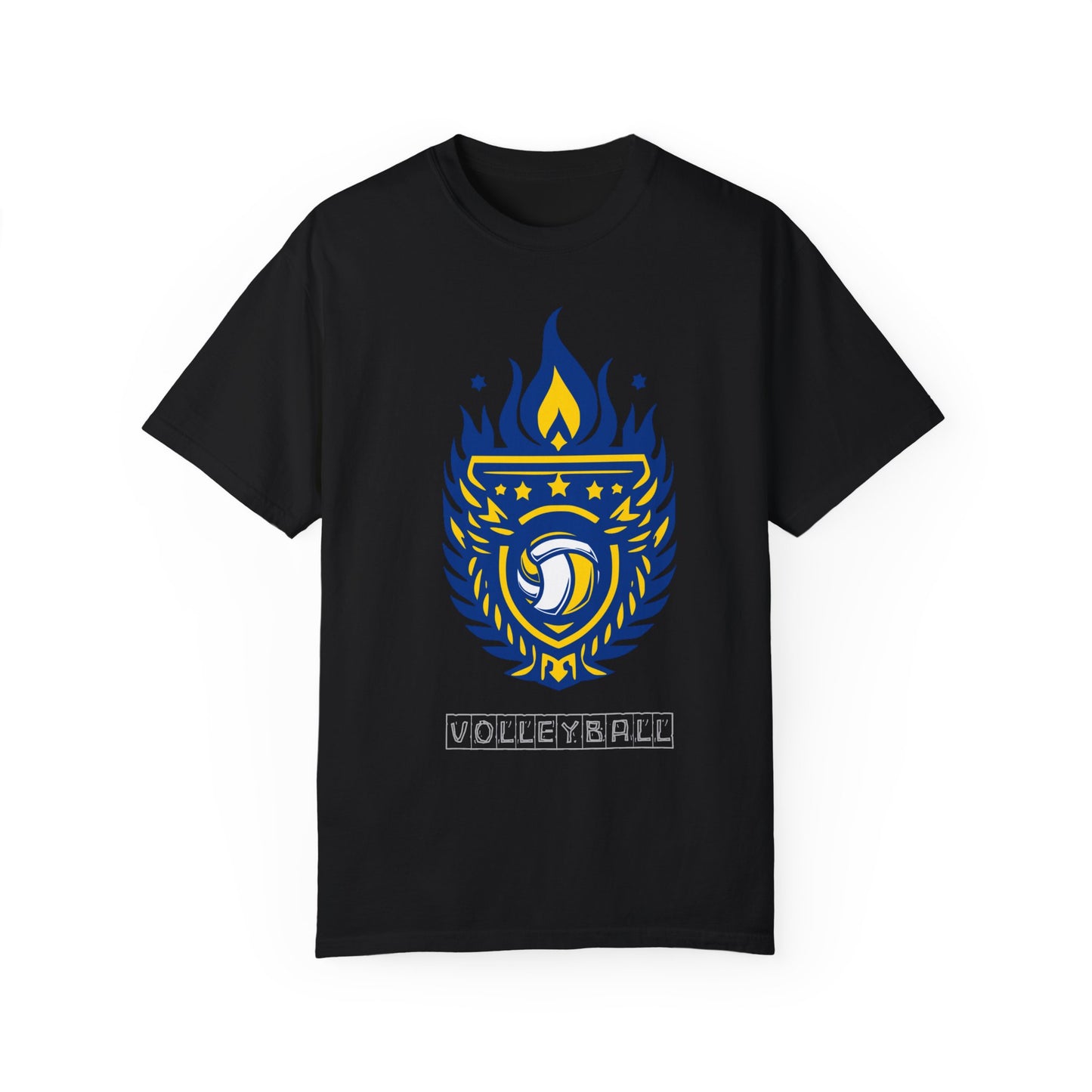 Vintage Volleyball Crest Unisex Garment-Dyed T-shirt