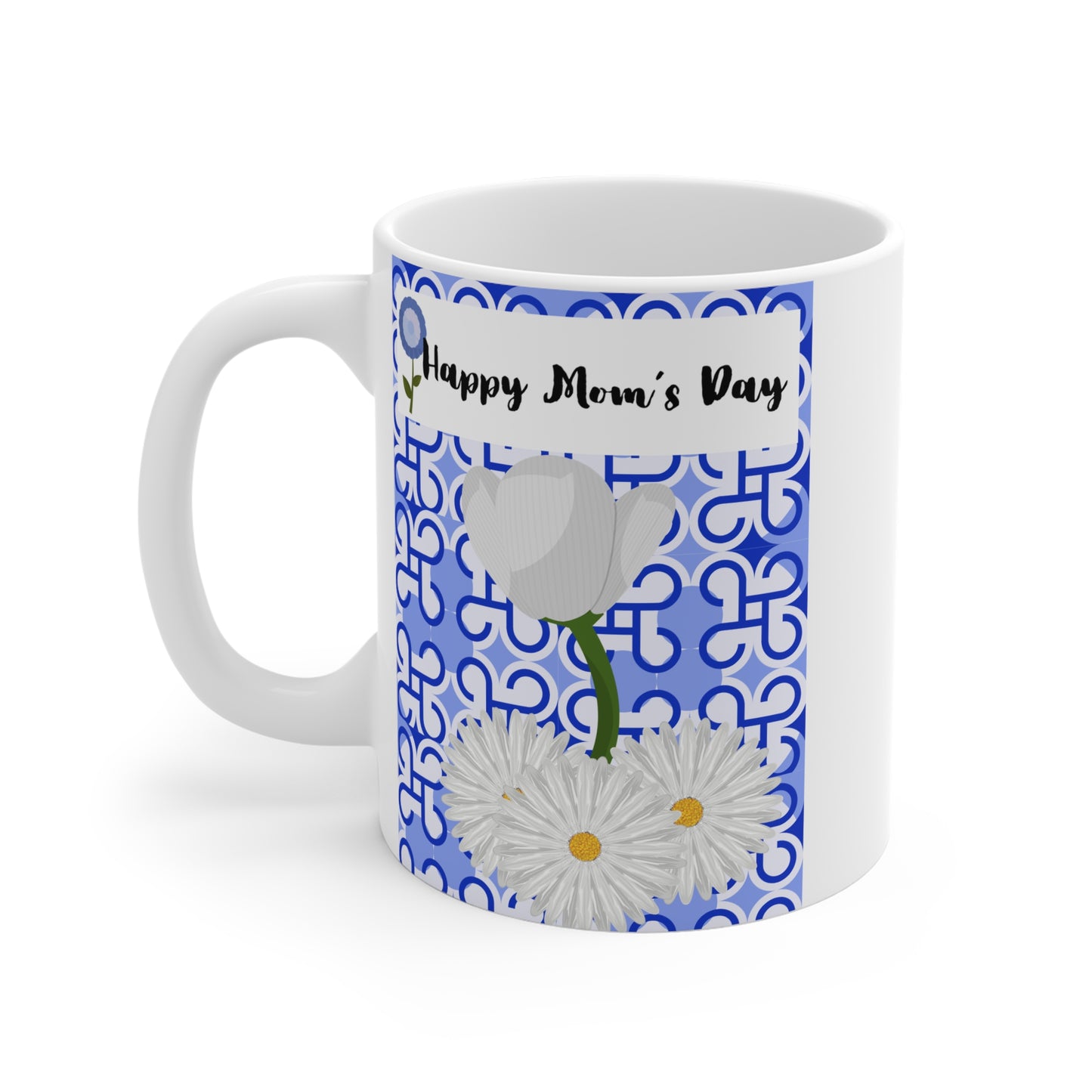 Happy Mom's Day Ceramic Mug - Elegant Floral Design, Ideal Gift for Mother's Day, 11oz/15oz/20oz