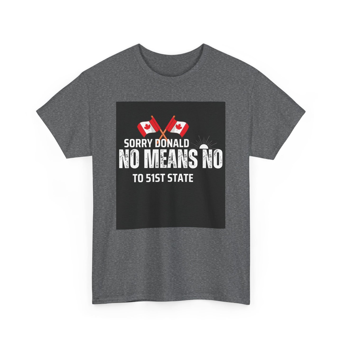 Unisex Heavy Cotton Tee - "Sorry Donald, No Means No to 51st State"