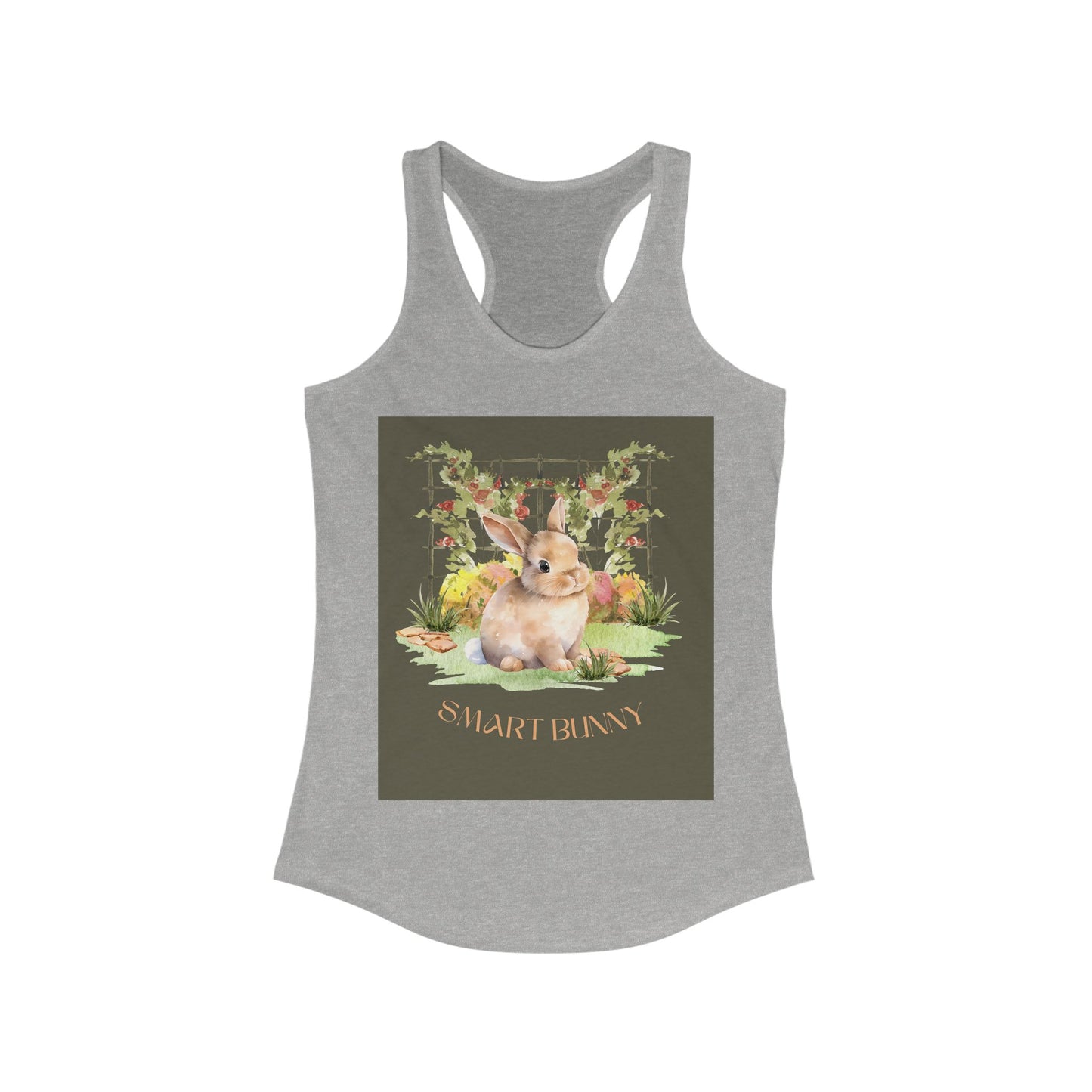 Whimsical Bunny Racerback Tank Top - Perfect for Spring, Easter, Summer, Casual Outings, Nature Lovers, Gift Idea