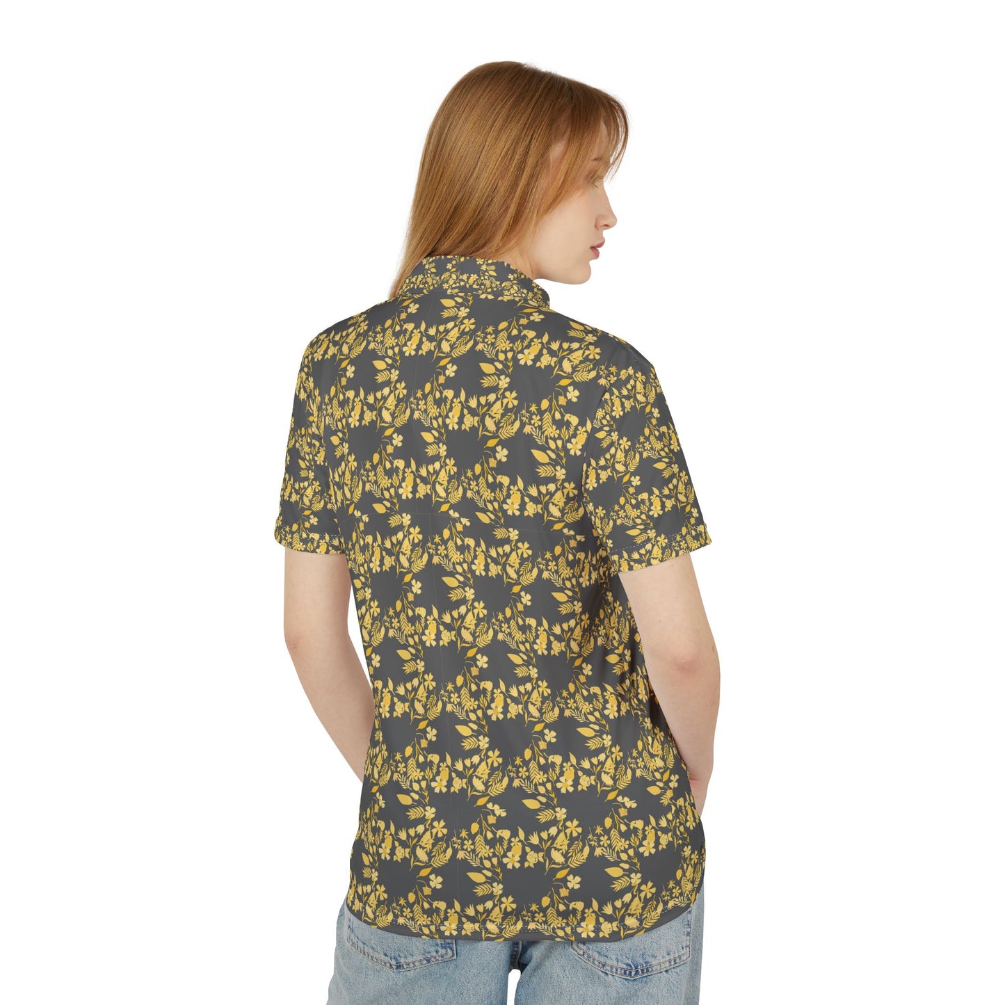 ‘Yellow & Gray’ Men’s Polo Shirt (AOP)