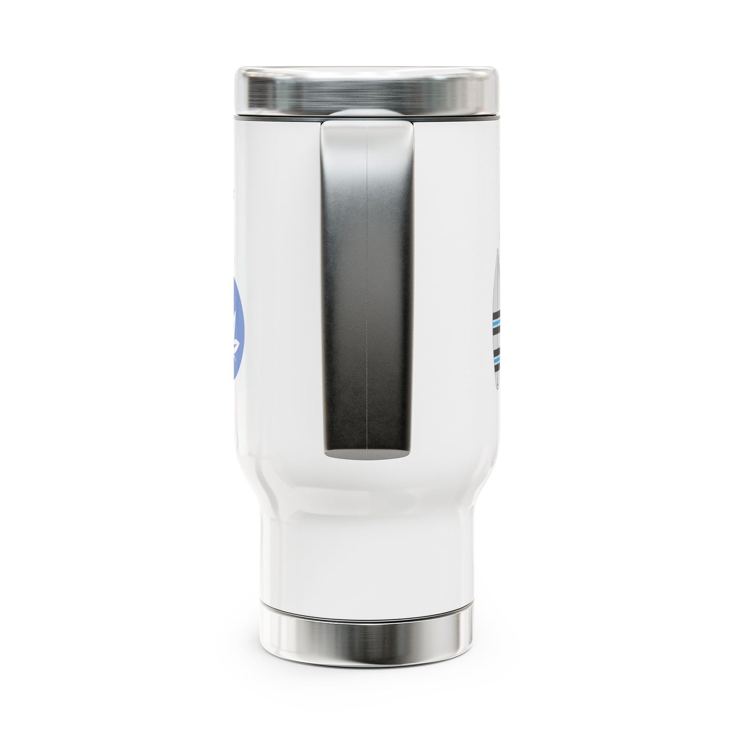 Surfing Vibes Stainless Steel Travel Mug, 14oz Coffee Tumbler, On-the-Go Drinkware, Beach Lover Gift, Summer Road Trip Must-Have