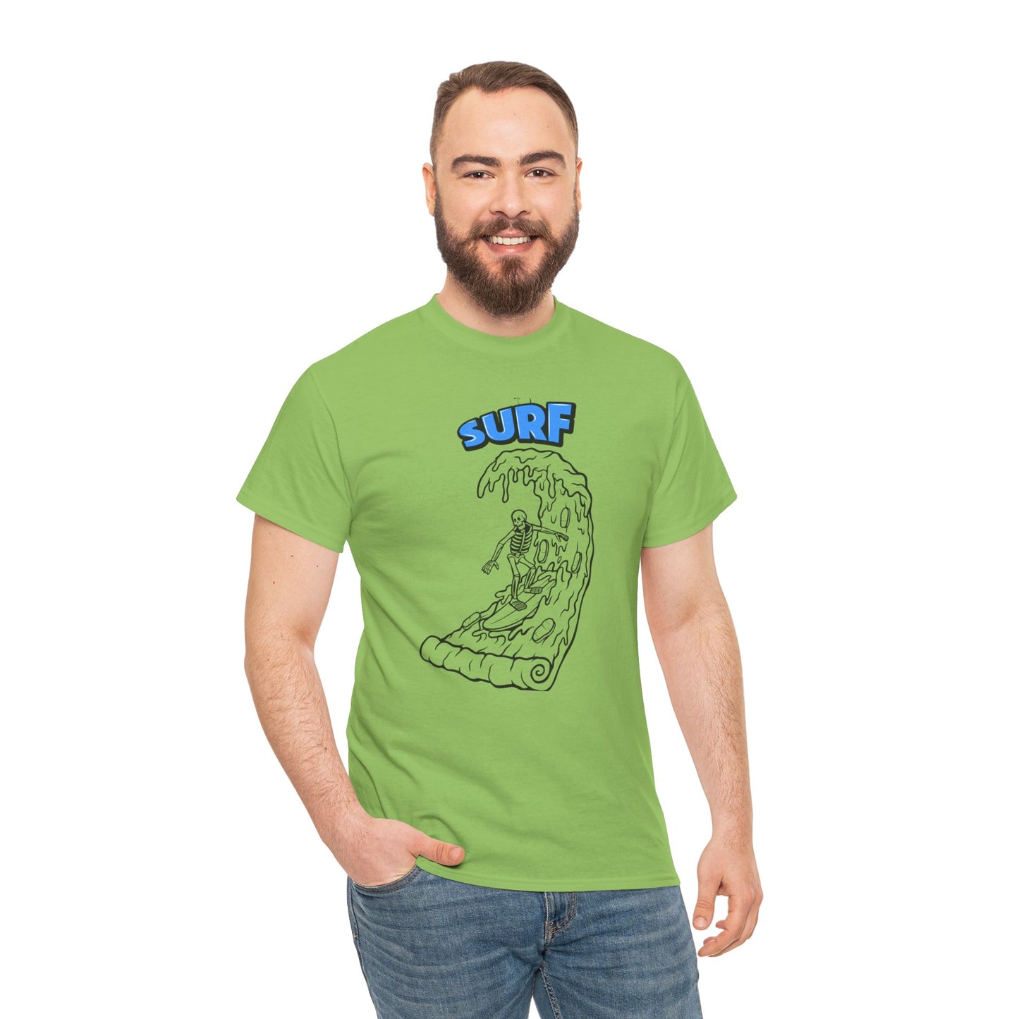 Surf Vibes Unisex Heavy Cotton Tee - Perfect for Beach Lovers, Summer Festivals, Casual Outings, Gift for Surfers, Fun and Relaxed Lifestyle