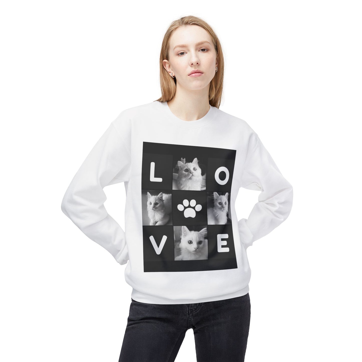 Love Cats Unisex Fleece Sweatshirt