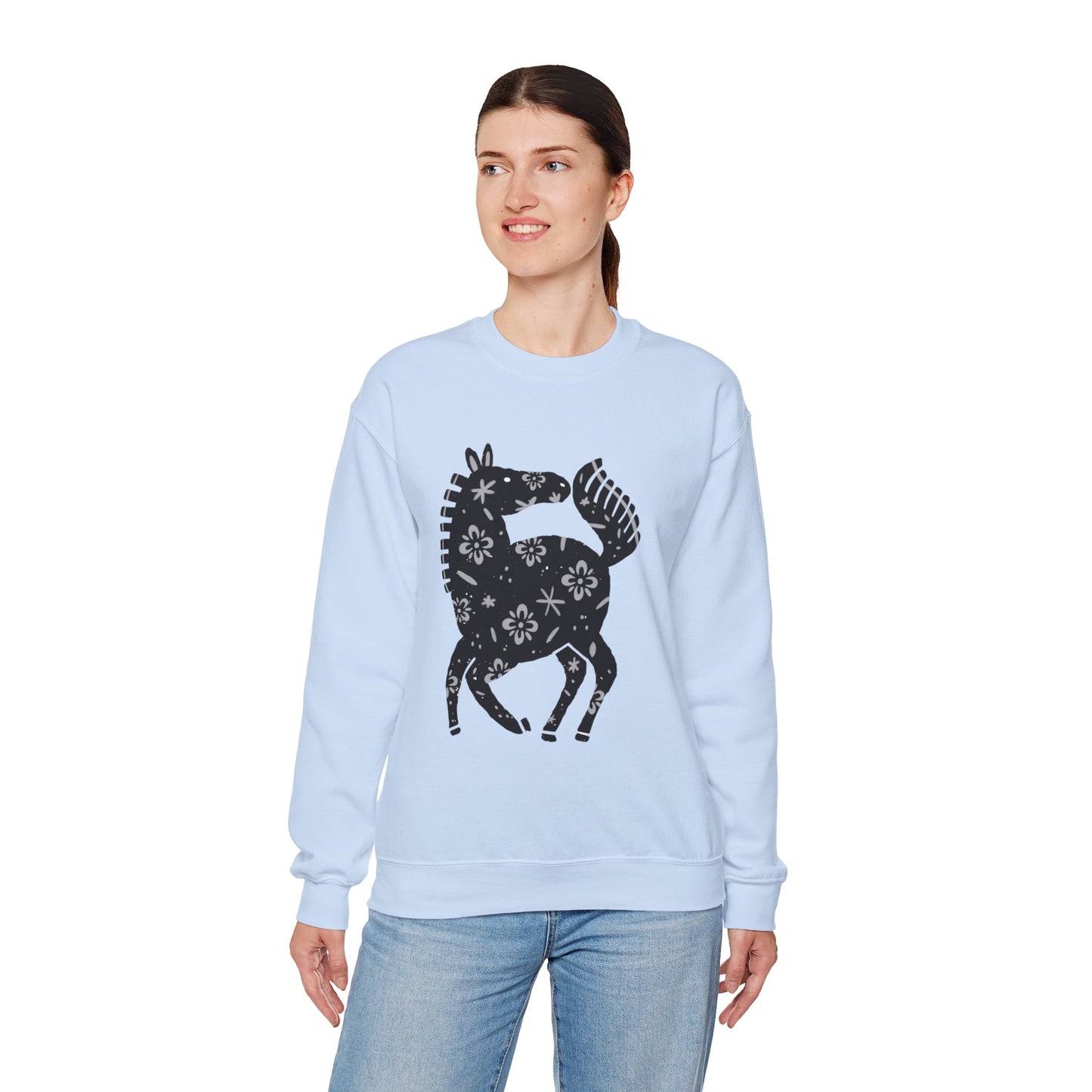 ‘Black Horse’ Unisex Heavy Blend™ Crewneck Sweatshirt