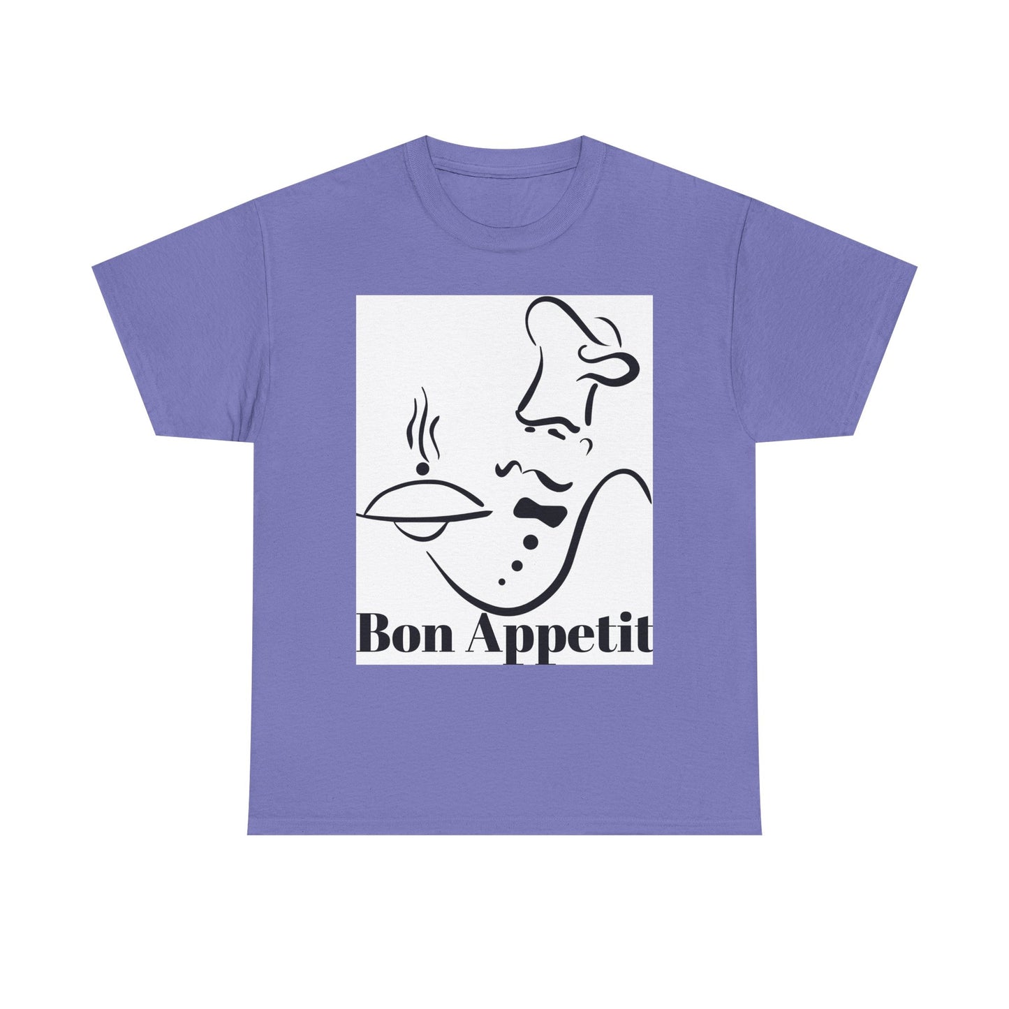Bon Appetit Chef Unisex Heavy Cotton Tee - Perfect for Food Lovers & Culinary Chefs