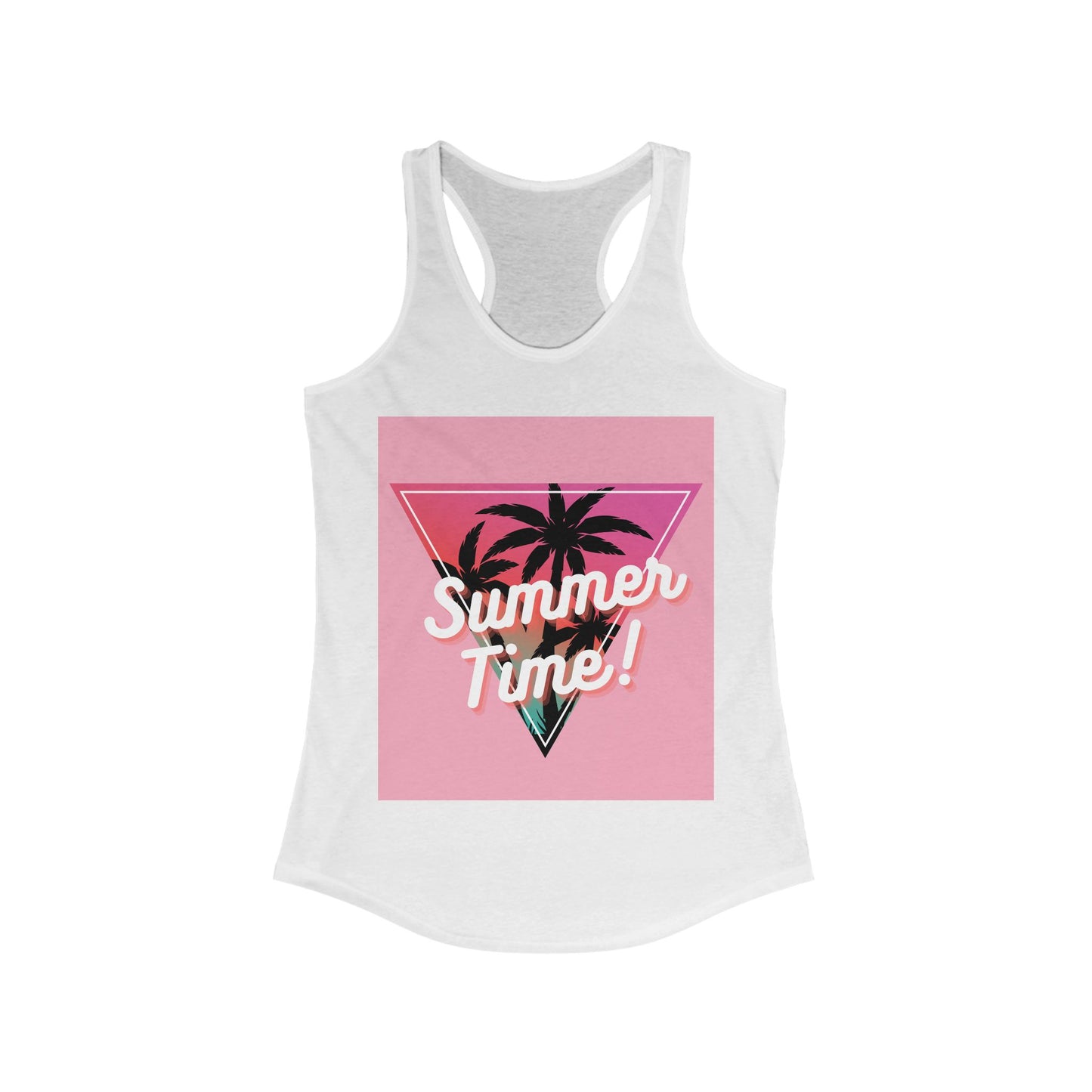 Women's Summer Time Racerback Tank, Tropical Tee, Vacation Top, Beachwear, Gift for Her