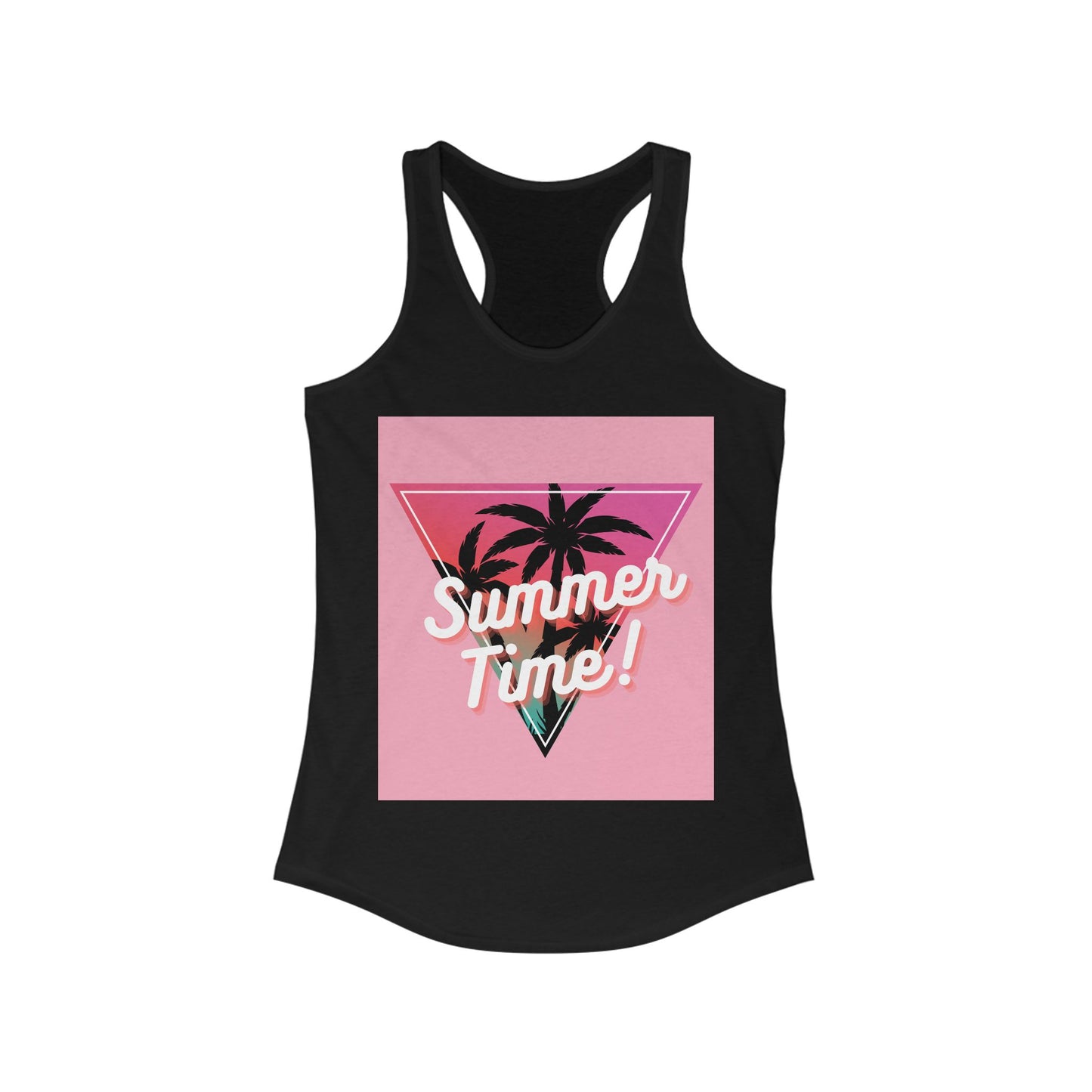 Women's Summer Time Racerback Tank, Tropical Tee, Vacation Top, Beachwear, Gift for Her
