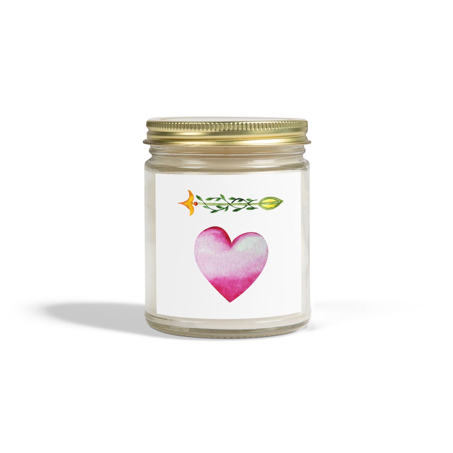 ‘Heart and Arrow’ Scented Candles, Coconut Apricot Wax (4oz, 9oz)