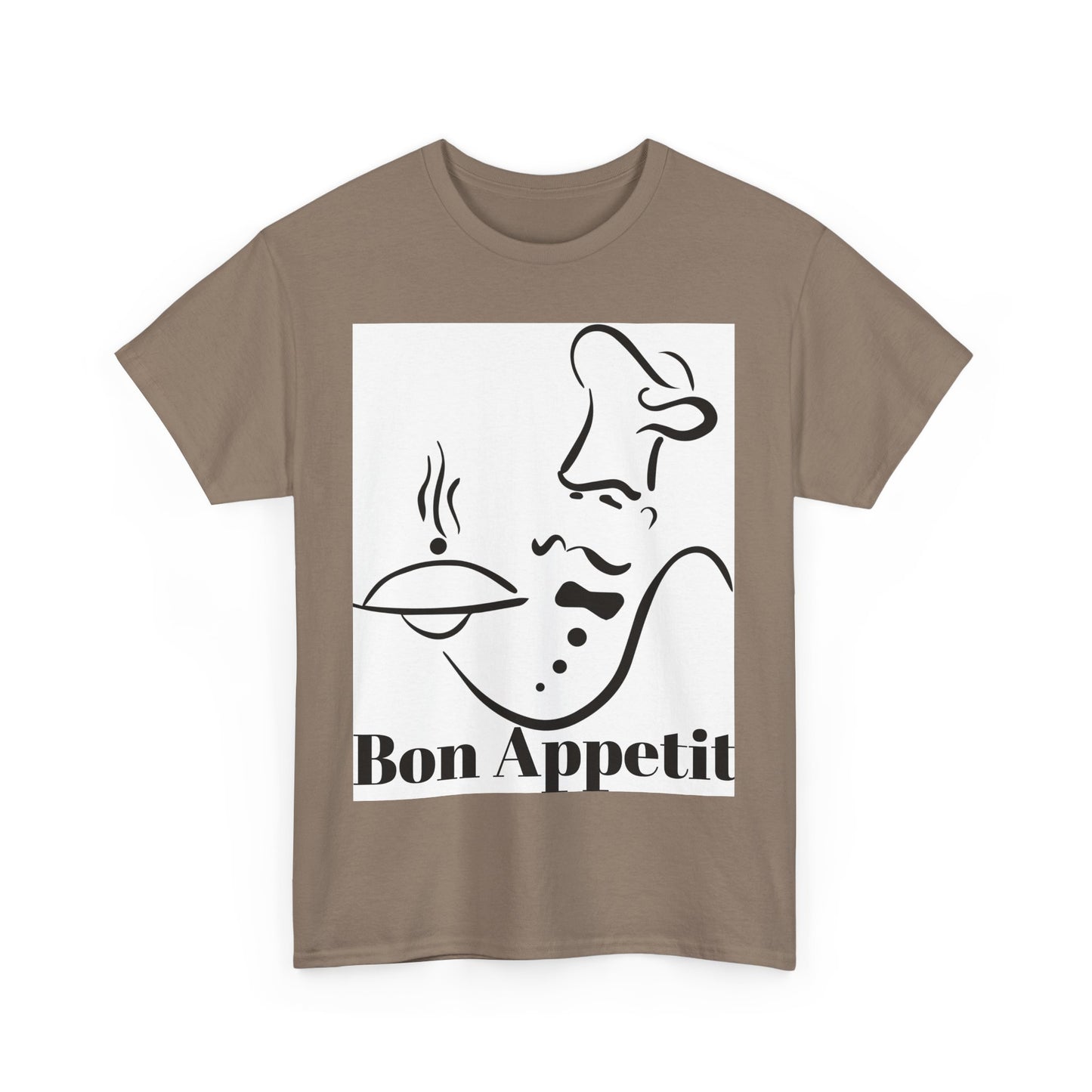 Bon Appetit Chef Unisex Heavy Cotton Tee - Perfect for Food Lovers & Culinary Chefs