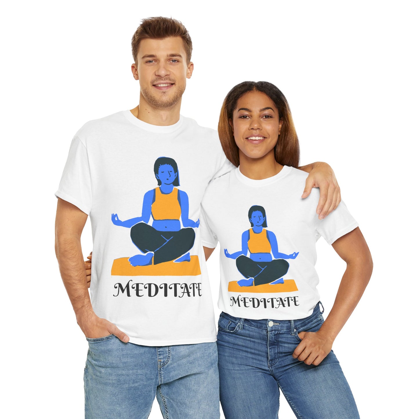 ‘MEDITATE’ Unisex Heavy Cotton Tee