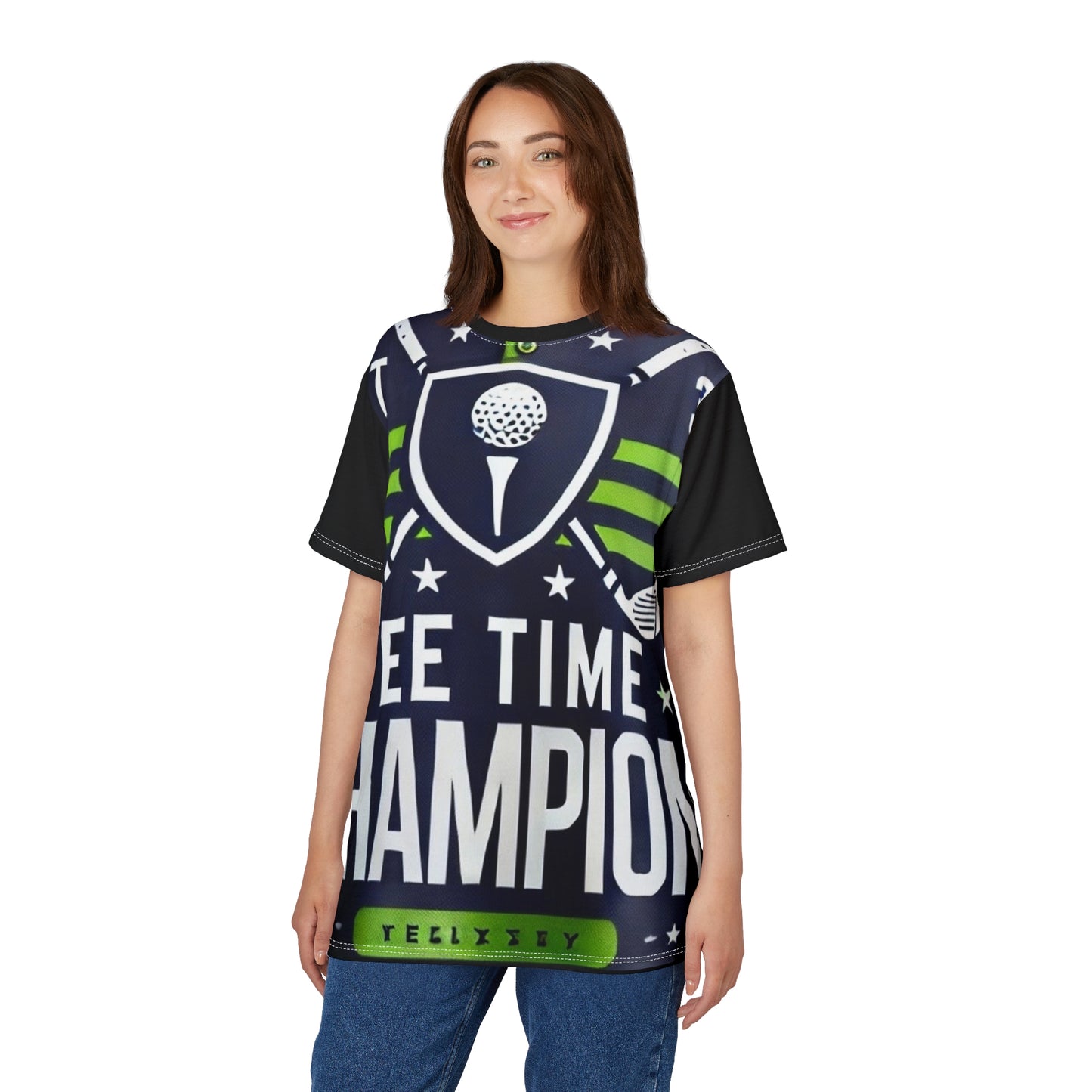 ‘Tee Time Champion’ Unisex Cut & Sew Tee (AOP)