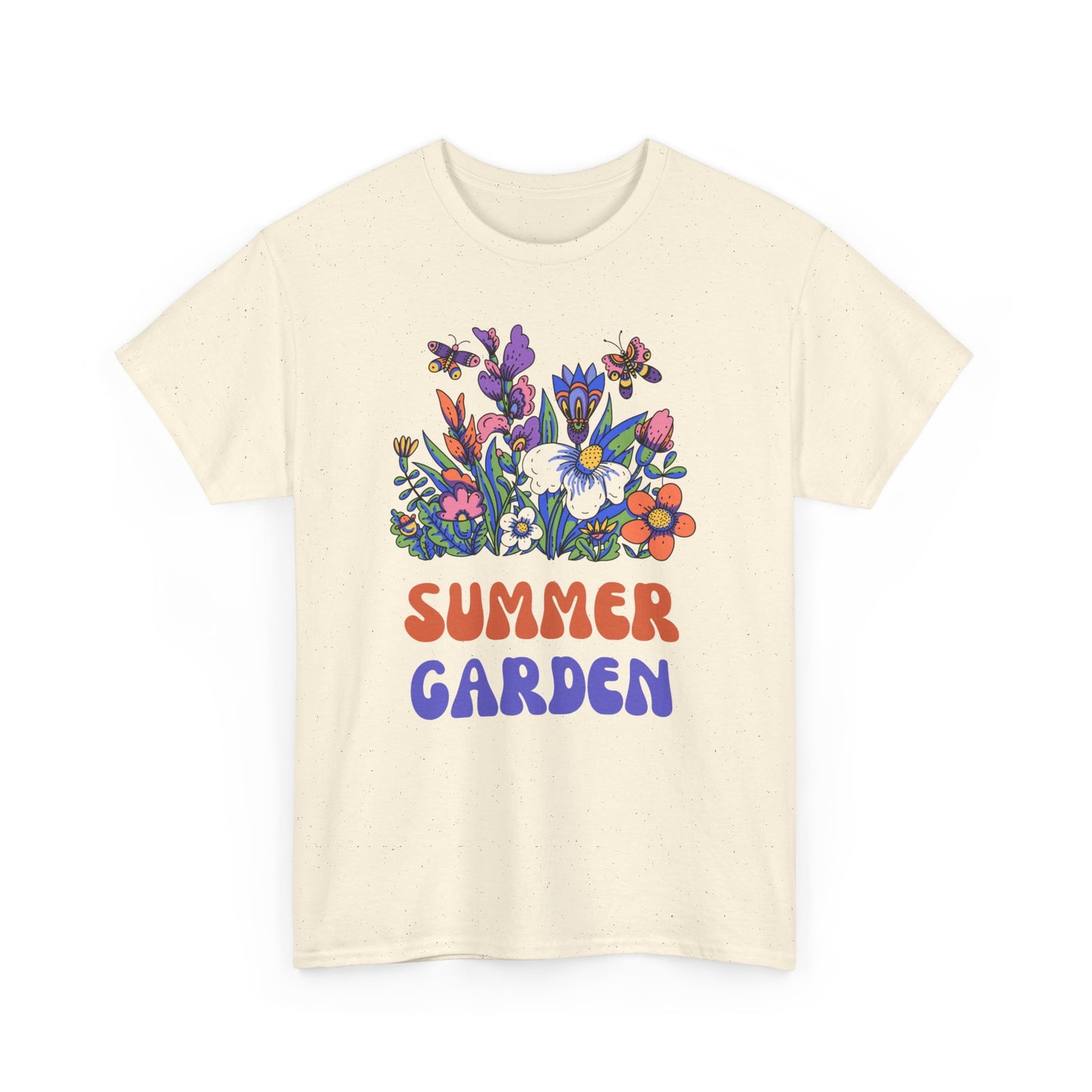 Vibrant Summer Garden Tee | Unisex Heavy Cotton T-Shirt, Floral Graphic Tee, Nature Lover Gift, Summer Fashion, Outdoor Vibes
