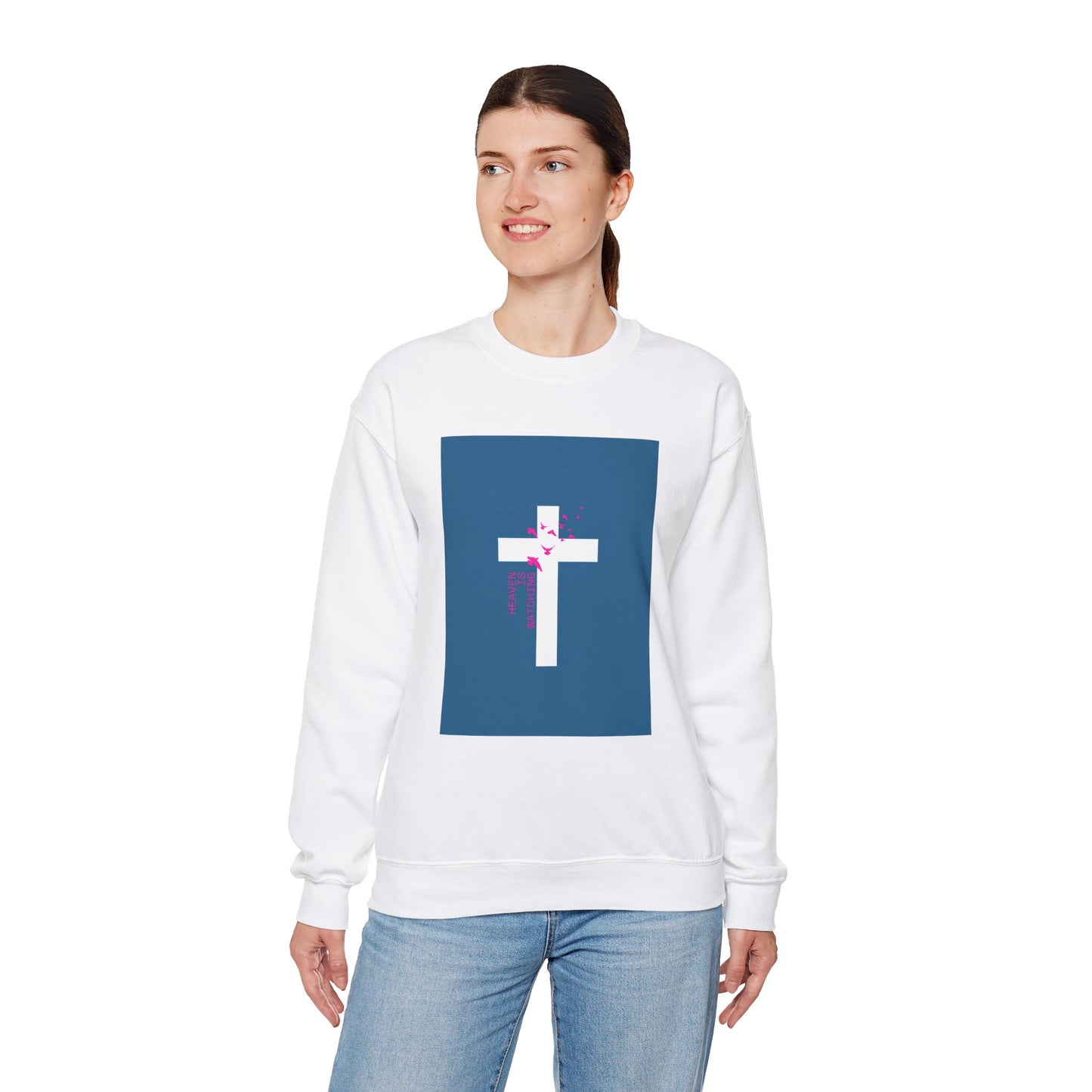 Inspirational Cross Design Unisex Crewneck Sweatshirt - Faith & Love
