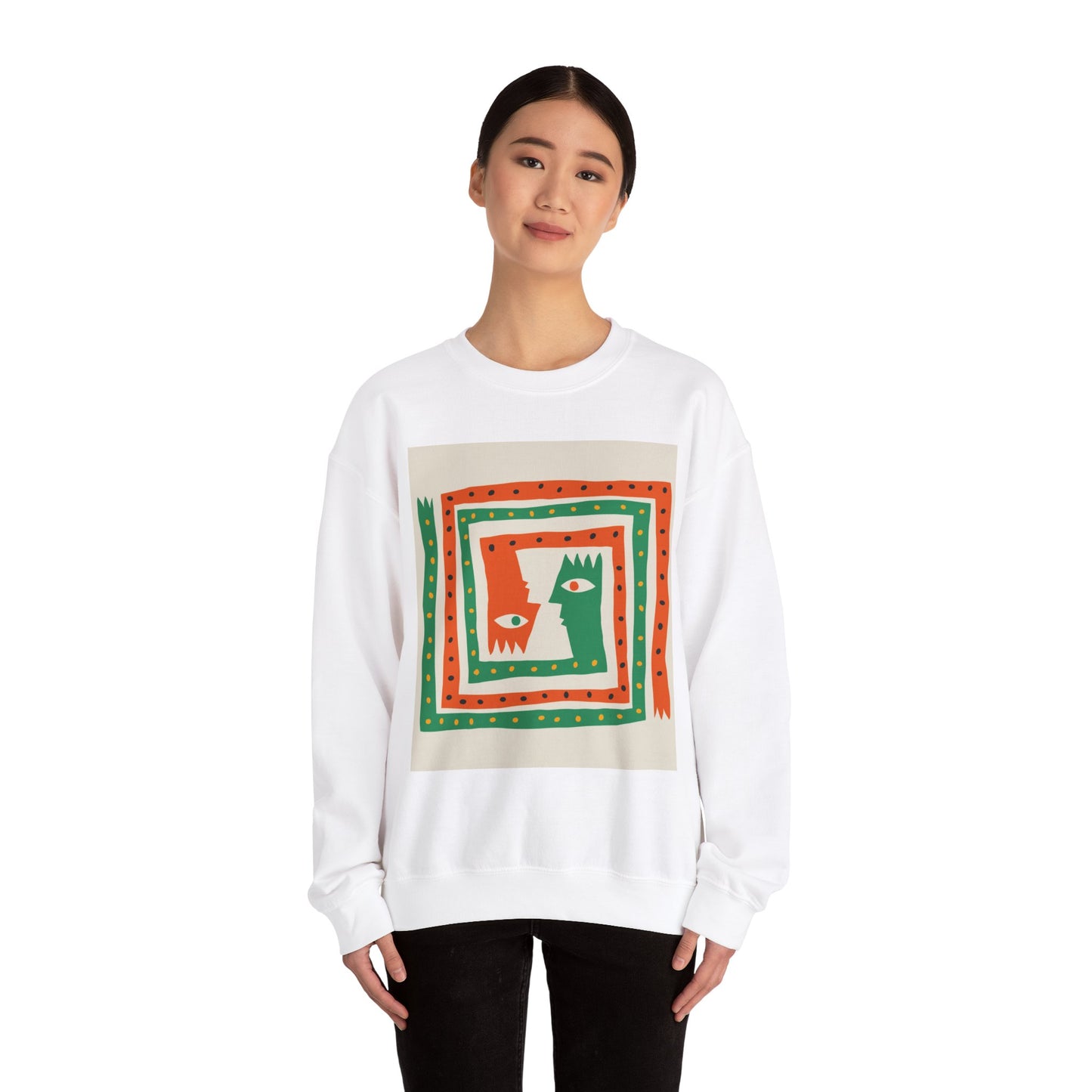 ‘Happiness’ Red/Green Unisex Heavy Blend™ Crewneck Sweatshirt