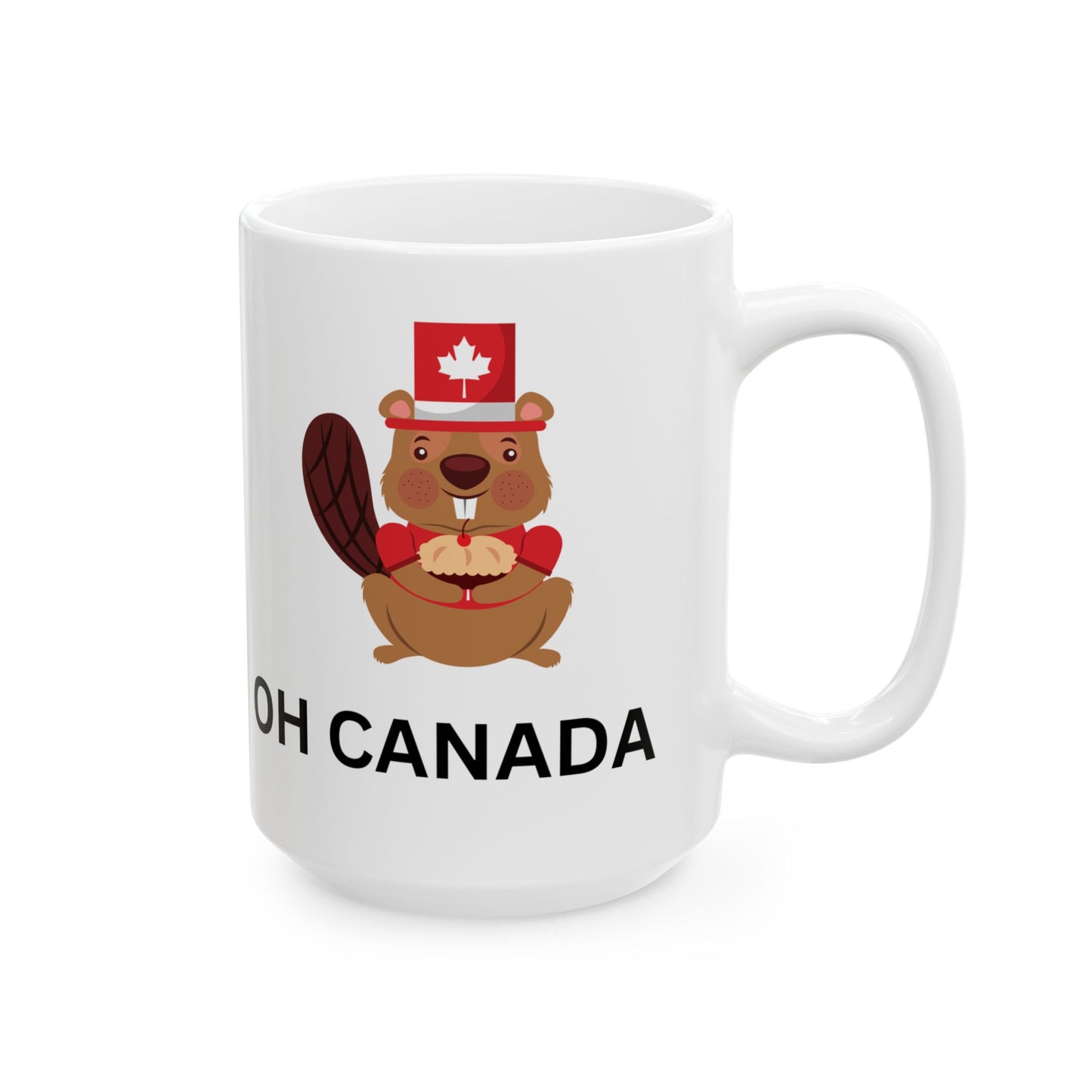 Canada-Themed Ceramic Mug - Oh Canada, Cute Beaver Design, Perfect for Gifts and Celebrations
