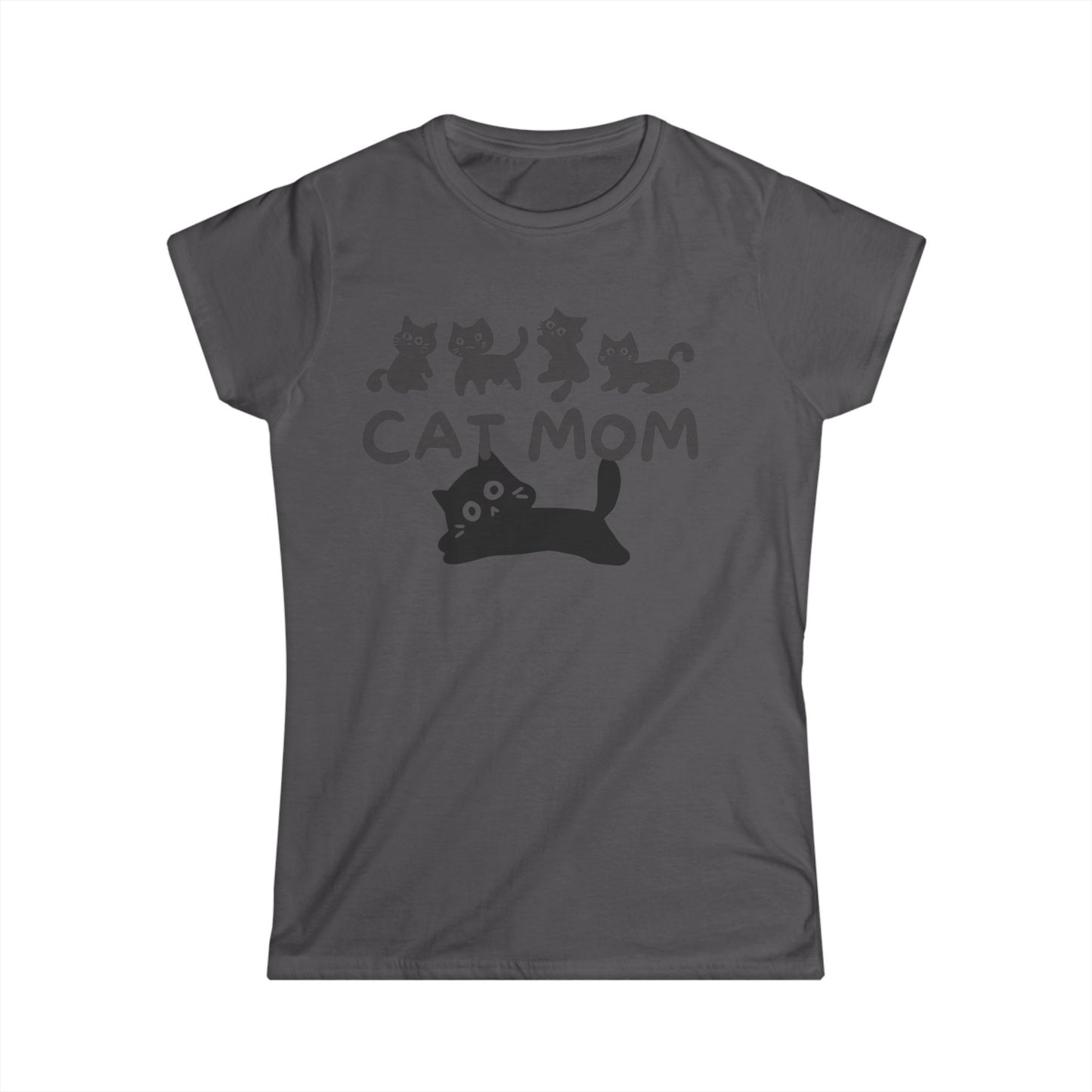 Cat Mom Women's Softstyle Tee | Purr-fect Gift for Cat Lovers, Casual Wear, Birthday Gift, Animal Tee, Cat Lover Shirt