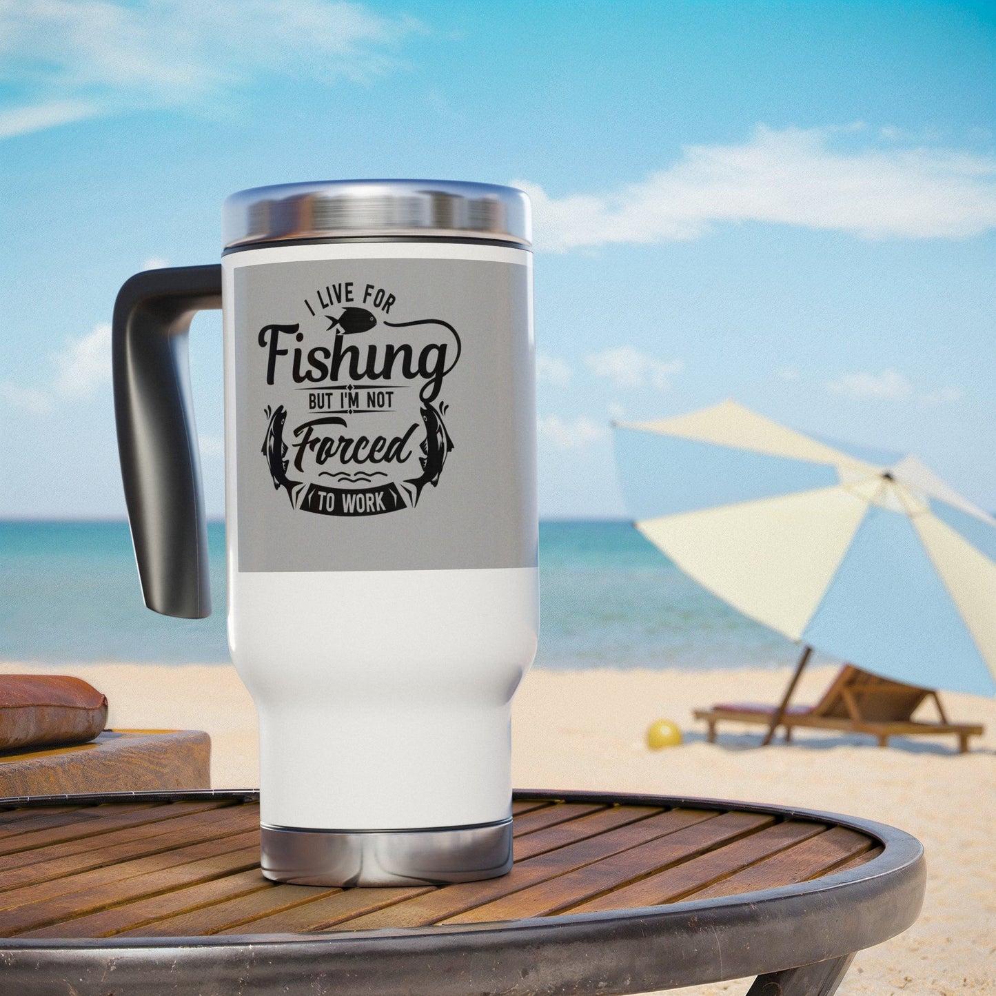 Fishing Enthusiast Travel Mug, Funny Fishing Gift, Stainless Steel Coffee Cup, Outdoor Adventure Mug, Birthday Gift for Him