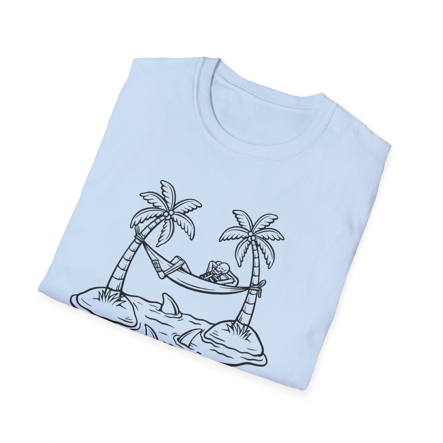 Relaxing Paradise T-Shirt with Hand-Drawn Design, Beach Vibes Tee, Summer Apparel, Eco-Friendly Gift, Vacation Essential