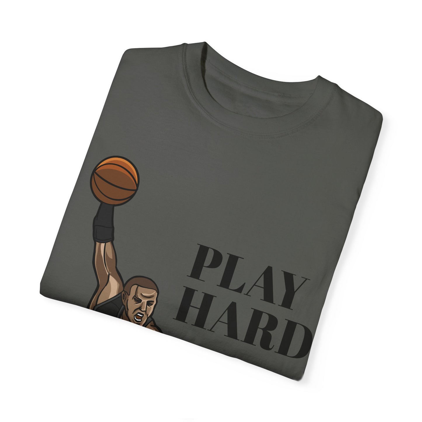‘PLAY HARD’ BASKETBALL Unisex Garment-Dyed T-shirt