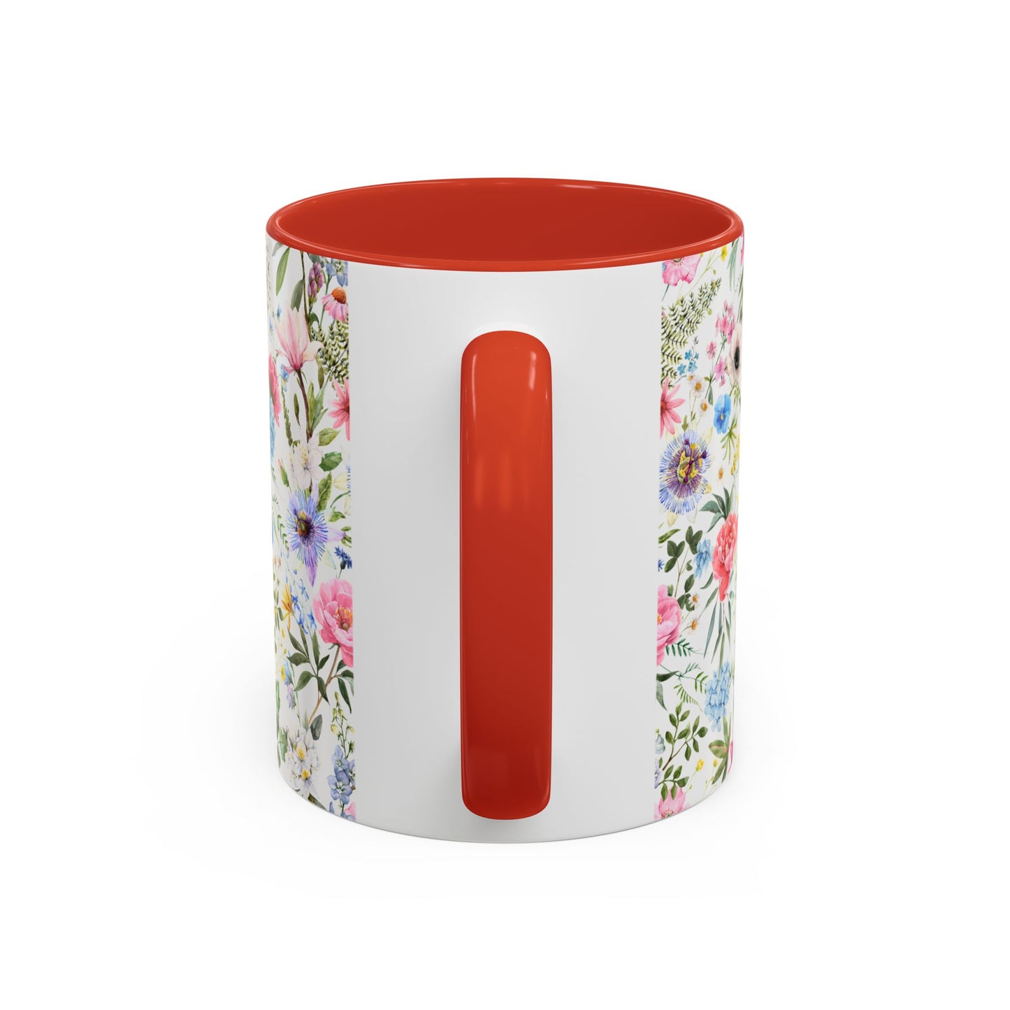 ‘Colourful Flowers’ Accent Coffee Mug (11, 15oz)