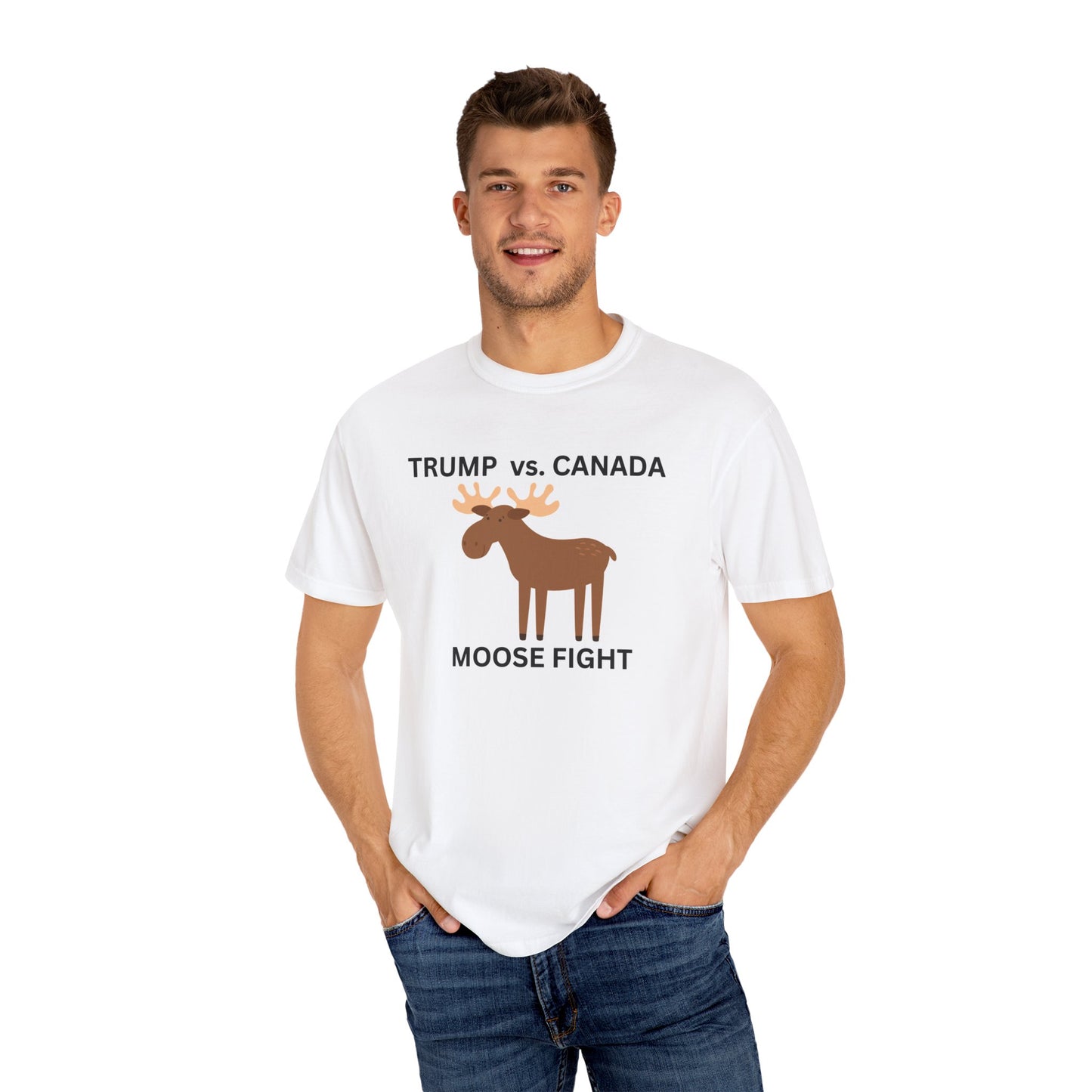 Funny Moose Fight T-Shirt - Trump vs. Canada Unisex Tee