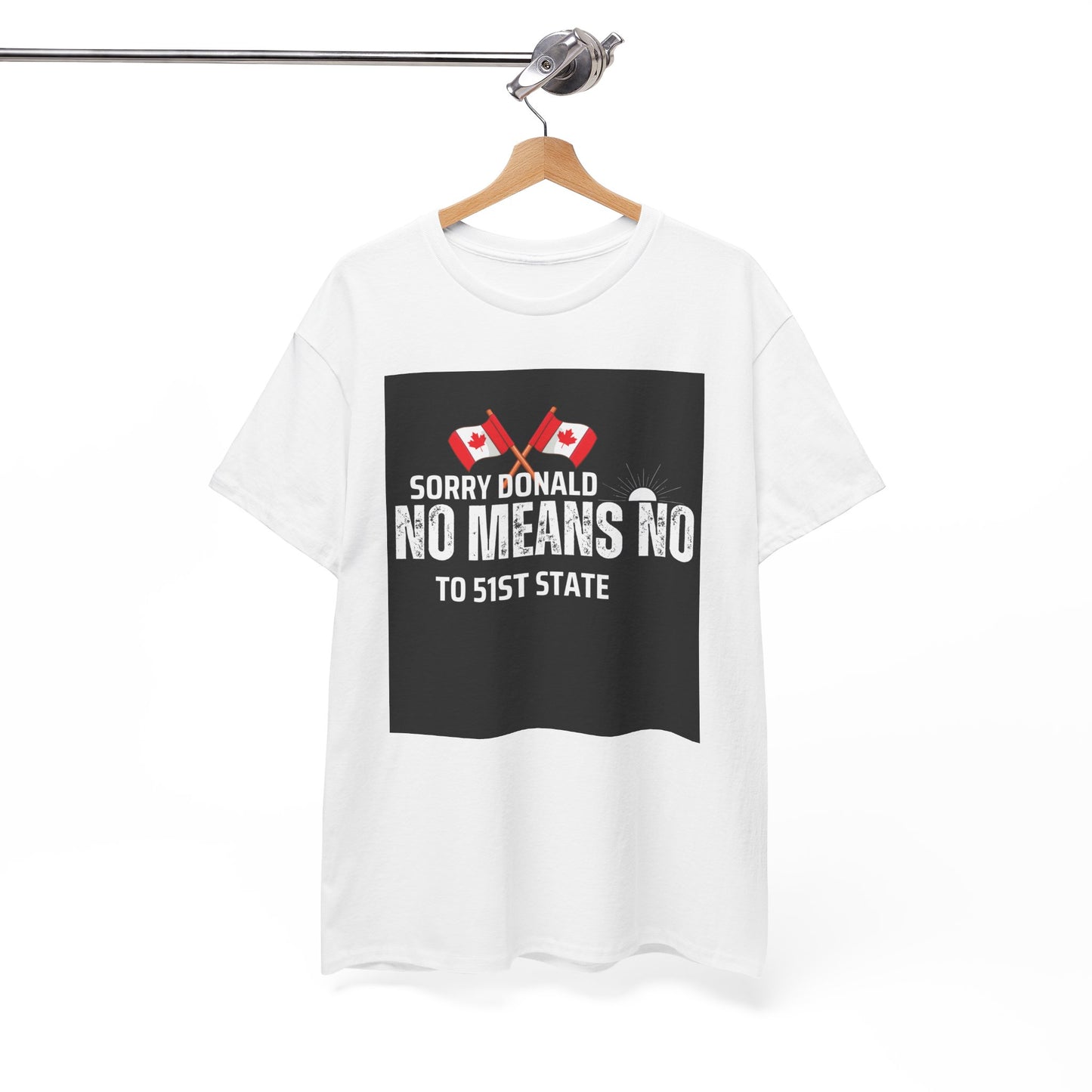 Unisex Heavy Cotton Tee - "Sorry Donald, No Means No to 51st State"
