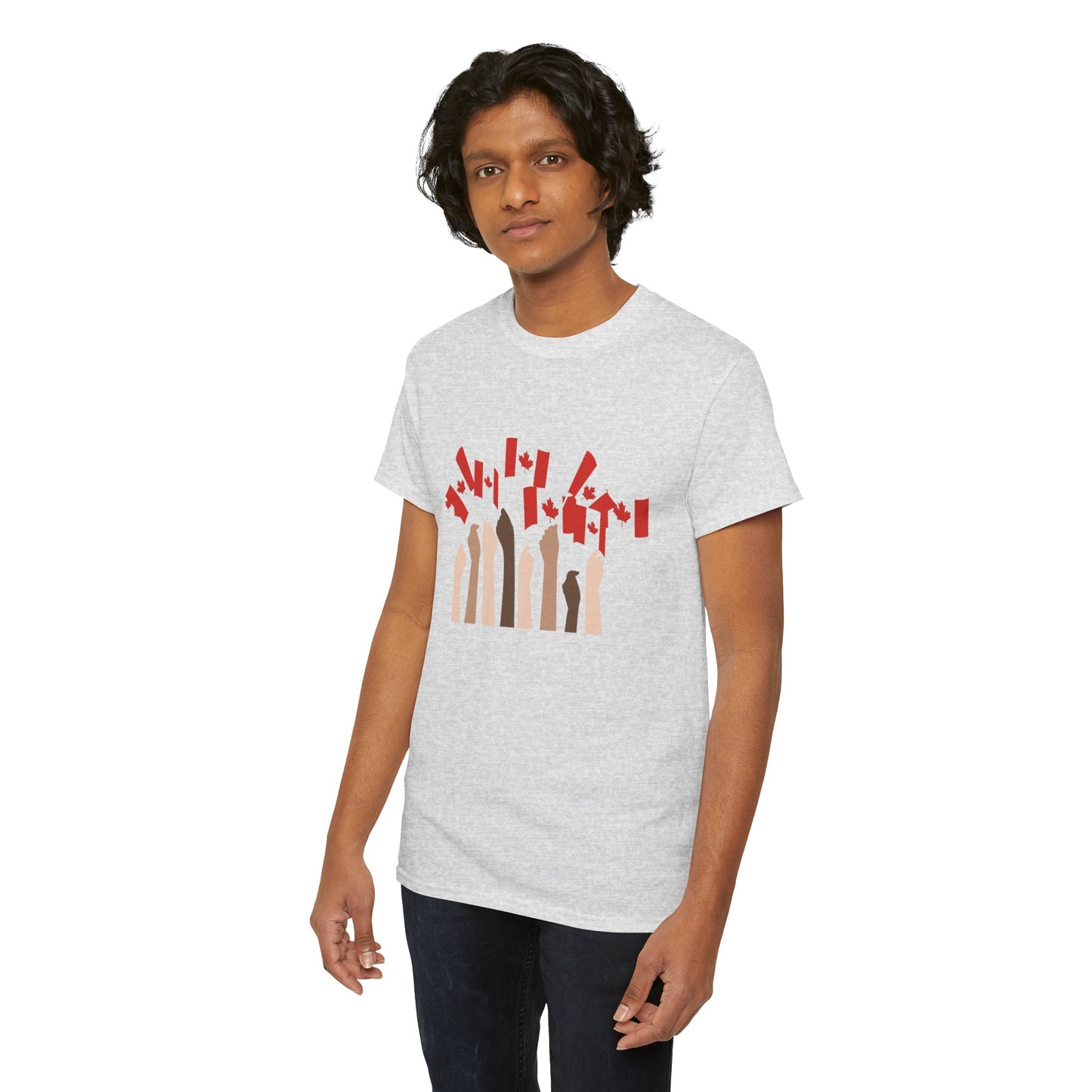 Canadian Pride Unisex Heavy Cotton Tee - Celebrate Canada Day with Unity Design