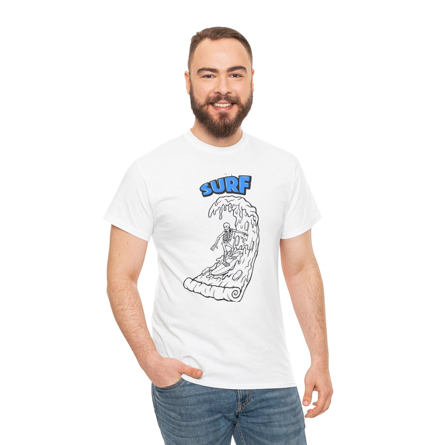 Surf Vibes Unisex Heavy Cotton Tee - Perfect for Beach Lovers, Summer Festivals, Casual Outings, Gift for Surfers, Fun and Relaxed Lifestyle
