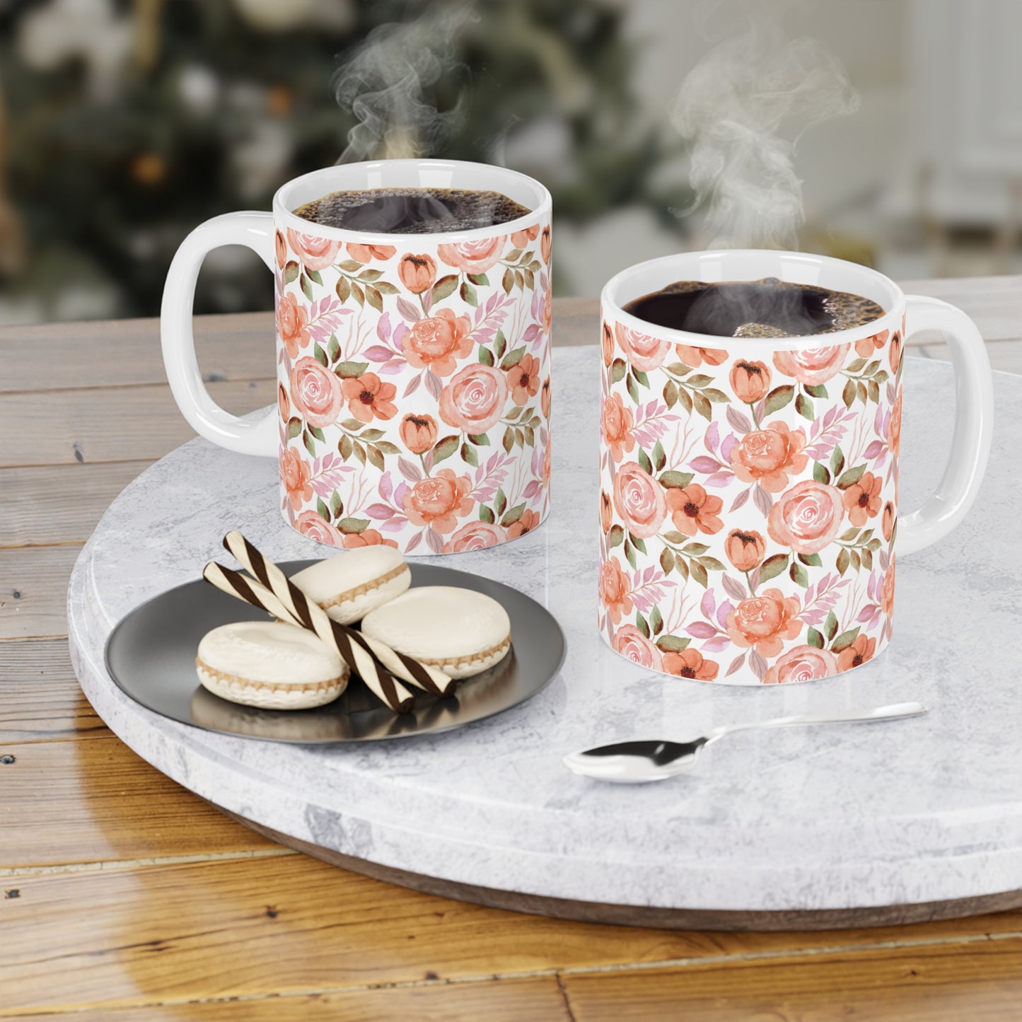 Floral Ceramic Coffee Mug (CDA)- 11oz/15oz/20oz - Perfect for Tea Lovers and Gift Giving