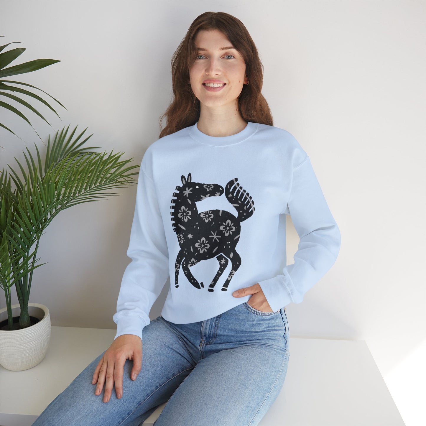 ‘Black Horse’ Unisex Heavy Blend™ Crewneck Sweatshirt