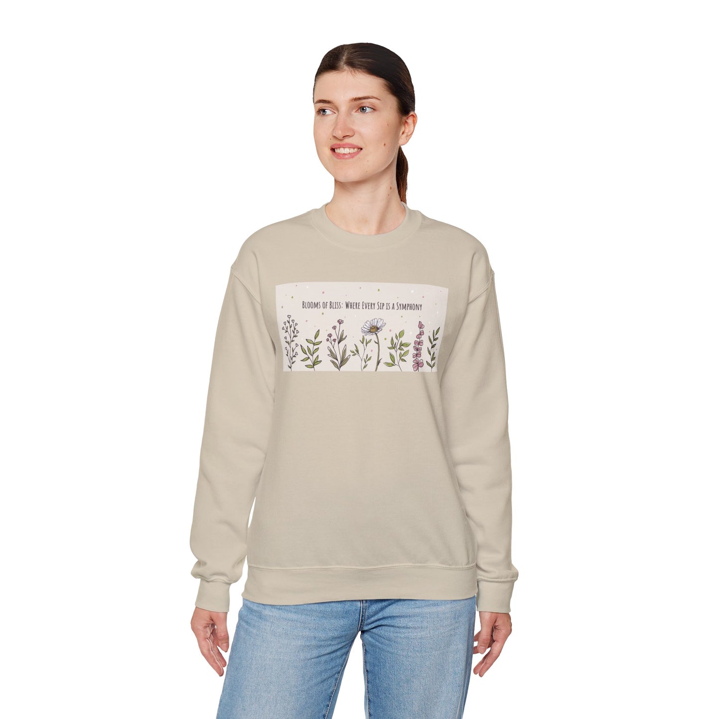 Blooming Beautifulness Sweatshirt - Unisex Crewneck with Floral Design, Perfect for Nature Lovers