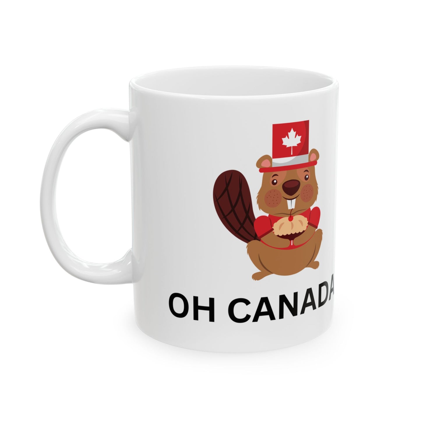 Canada-Themed Ceramic Mug - Oh Canada, Cute Beaver Design, Perfect for Gifts and Celebrations