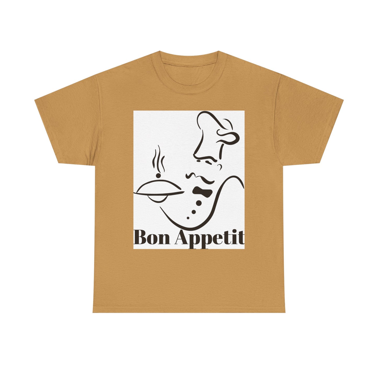Bon Appetit Chef Unisex Heavy Cotton Tee - Perfect for Food Lovers & Culinary Chefs