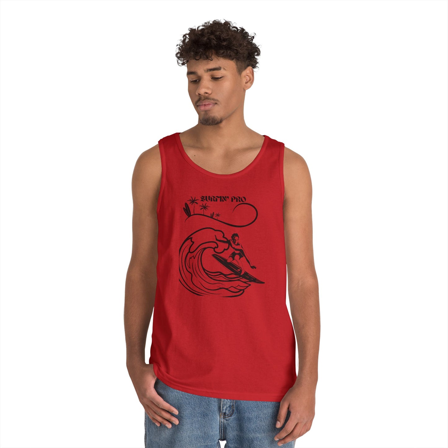 Surfing Vibes Tank Top, Unisex Cotton Sleeveless Shirt for Summer, Beach Wear, Surfing Gifts, Casual Holiday Top