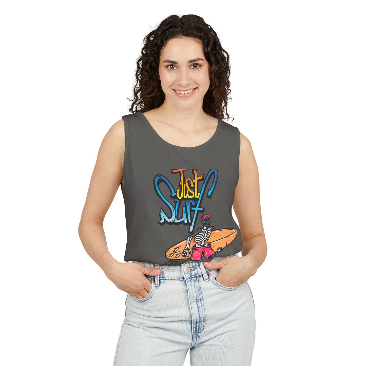 Surf Vibes Unisex Tank Top - Casual Beachwear, Summer Essential, Fun Gift for Surf Lovers, Relaxed Fit, Summer Vacation