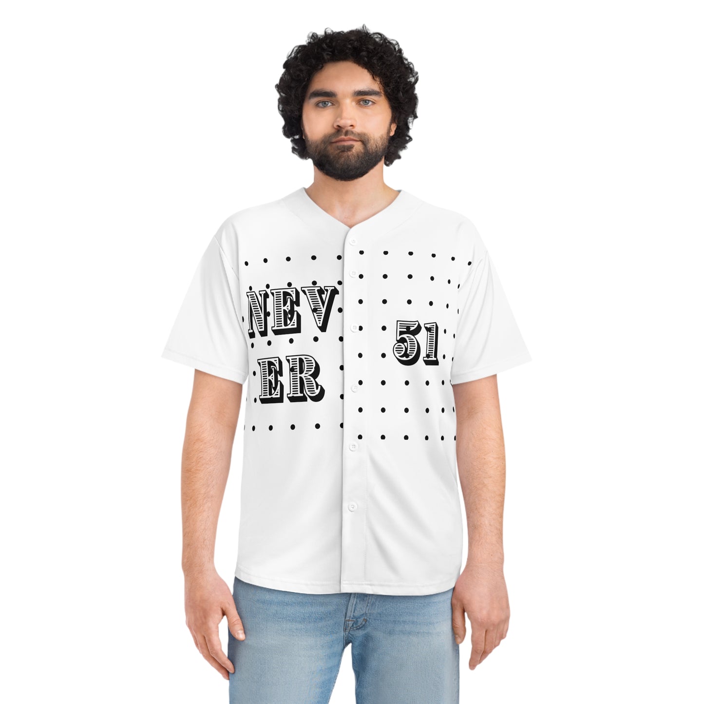 Stylish Men's Baseball Jersey, Casual Sports Top, Unique Gift for Sports Lovers, Perfect for Game Days, Never 51 Design