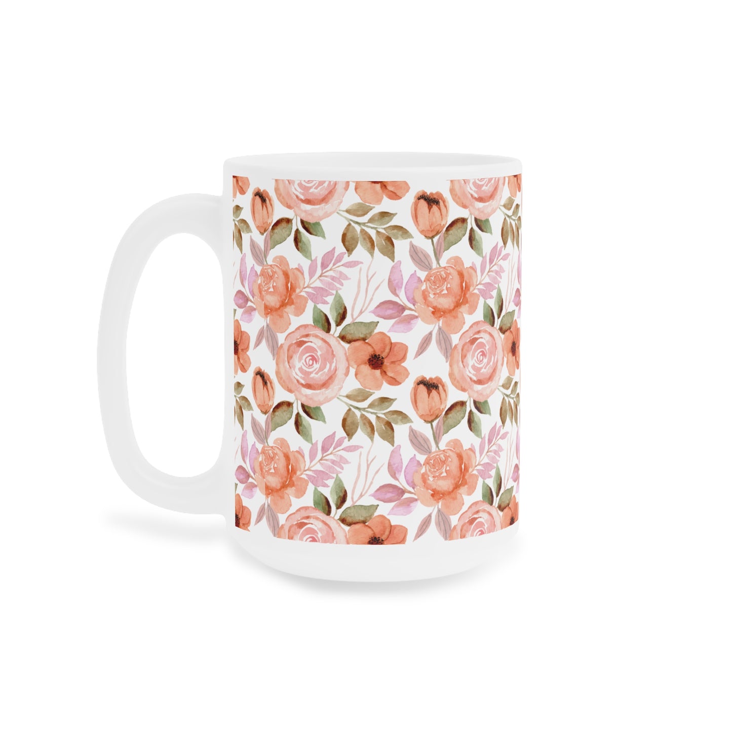 Floral Ceramic Coffee Mug (CDA)- 11oz/15oz/20oz - Perfect for Tea Lovers and Gift Giving