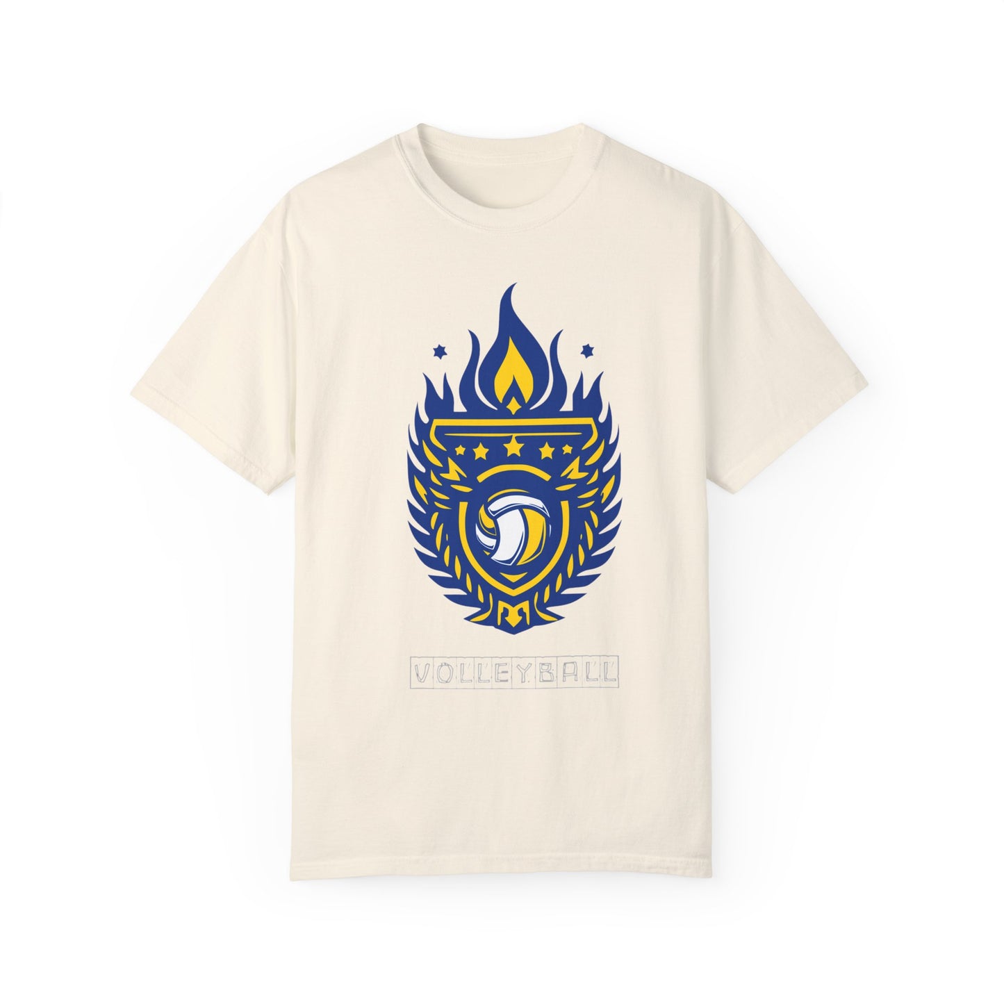 Vintage Volleyball Crest Unisex Garment-Dyed T-shirt