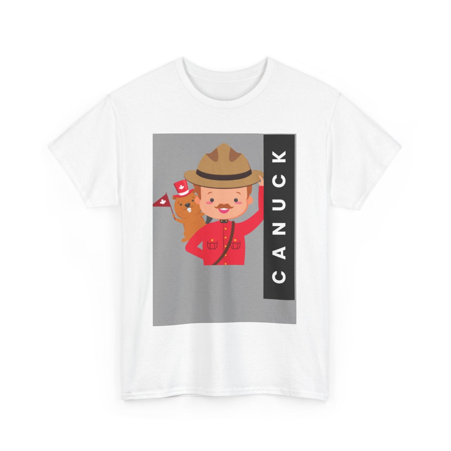 Cute Canuck Bear Unisex Heavy Cotton Tee - Perfect for Canada Day & Winter Celebrations