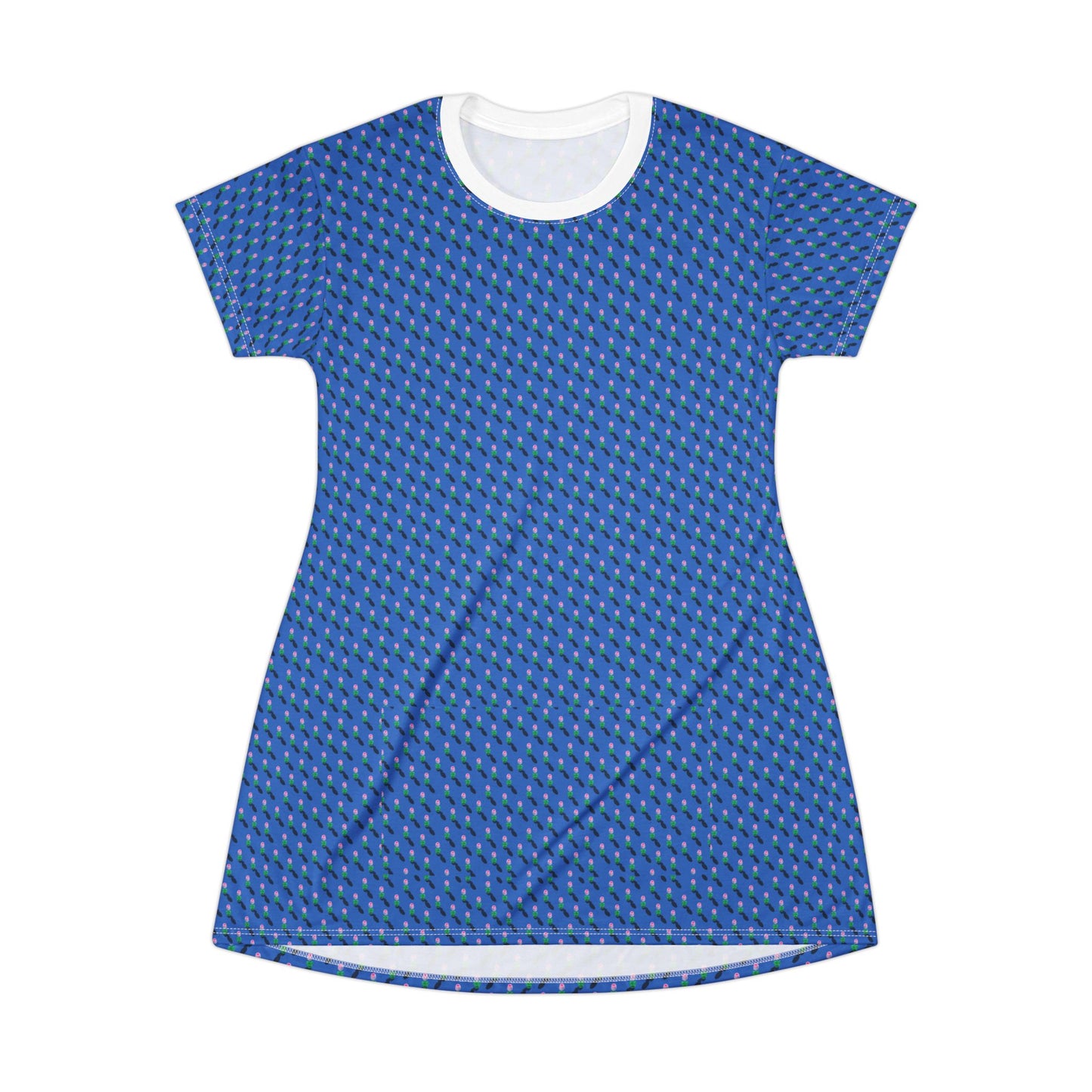 ‘Blue tiny flower pattern’ T-Shirt Dress (AOP)