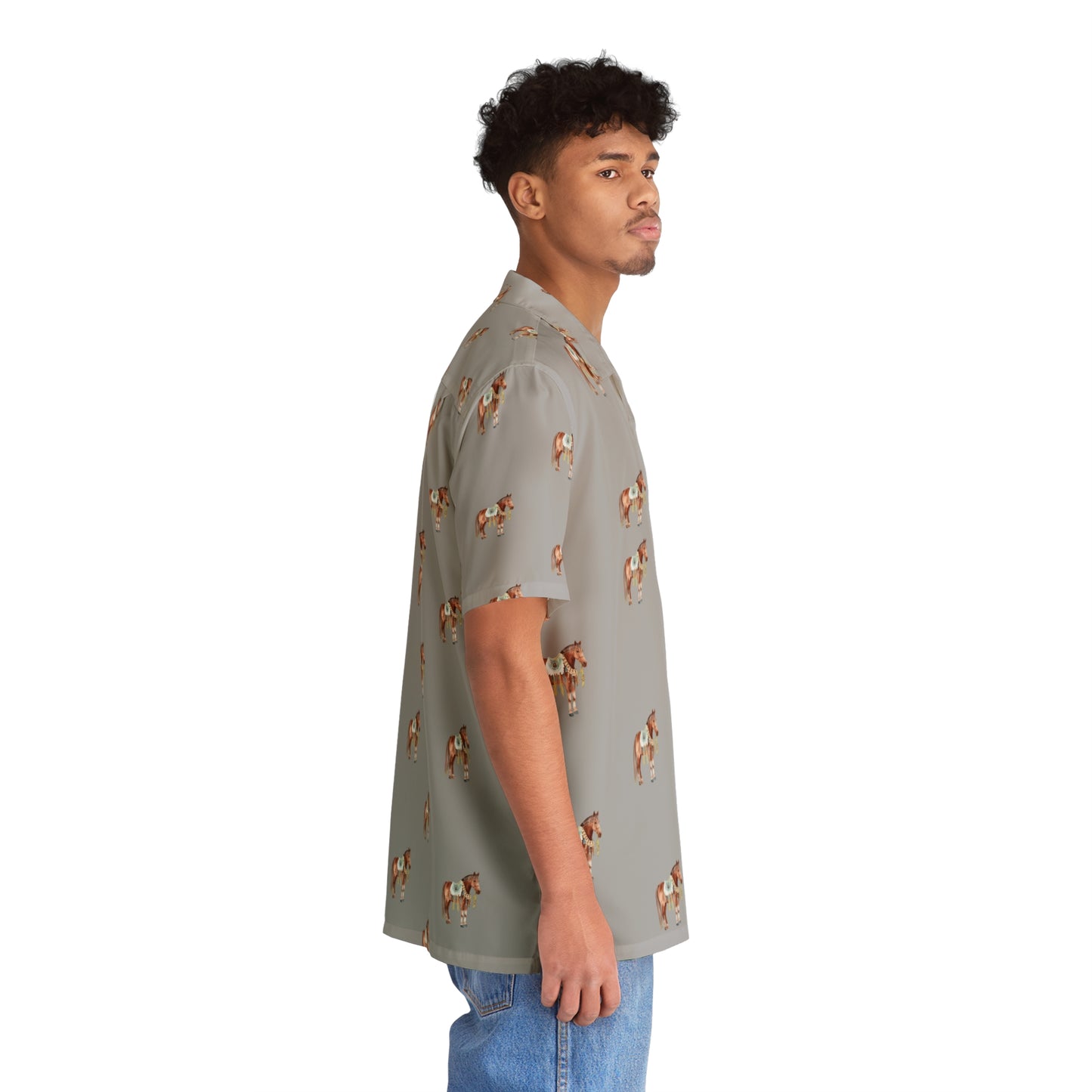 'Horses print' Men's Hawaiian Polo Shirt (AOP)