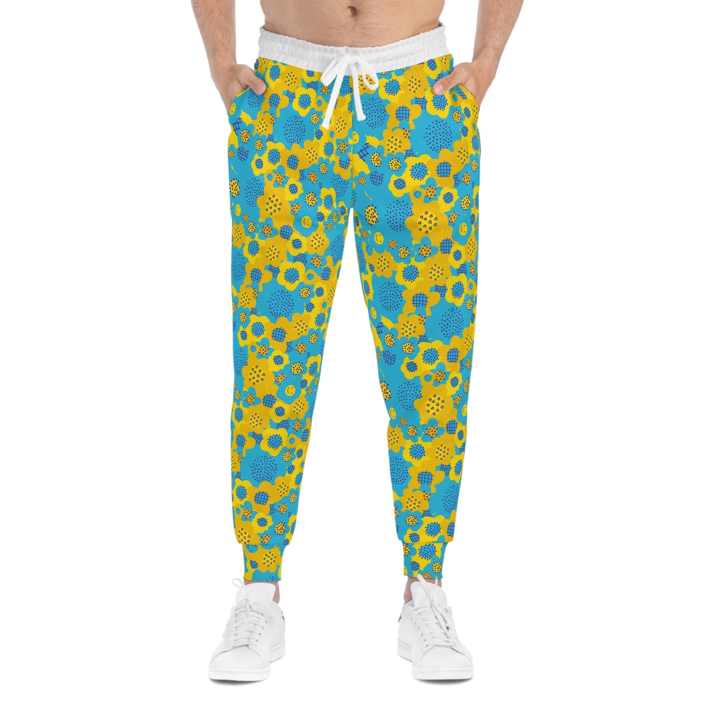 ‘Blue/Yellow Pattern’ Athletic Joggers (AOP)