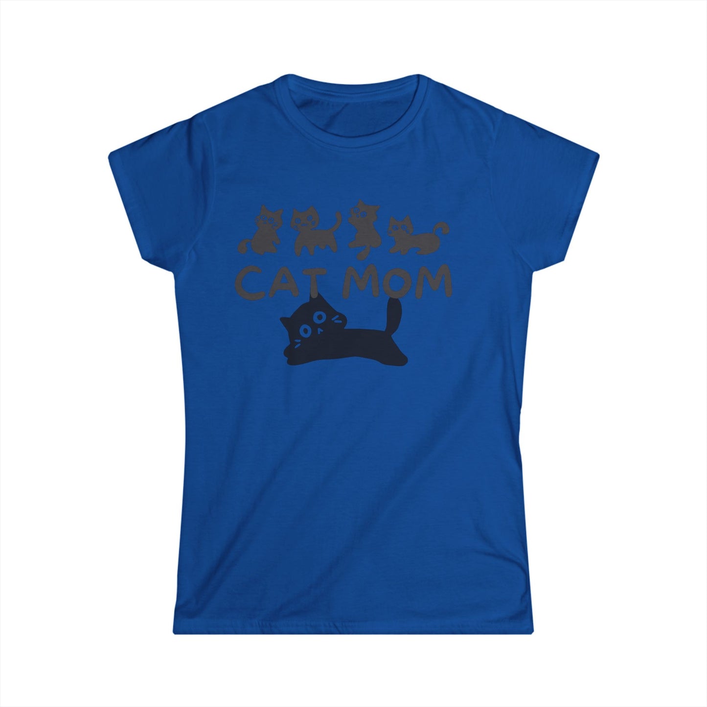 Cat Mom Women's Softstyle Tee | Purr-fect Gift for Cat Lovers, Casual Wear, Birthday Gift, Animal Tee, Cat Lover Shirt