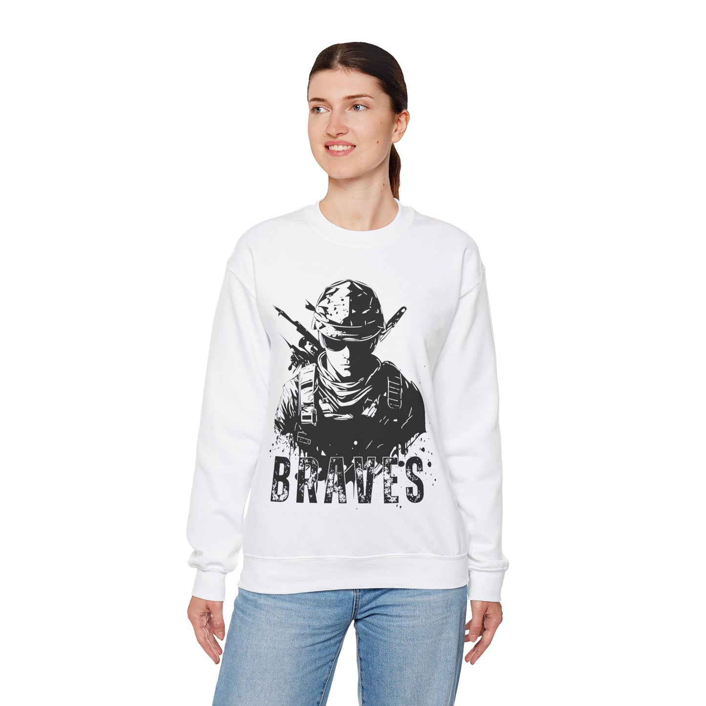 Braves Soldier Crewneck Sweatshirt - Unisex Heavy Blend